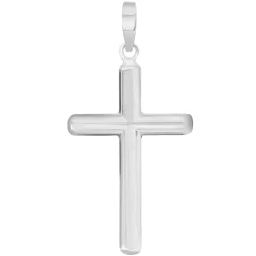 14k Solid Yellow Gold, White Gold or Rose Gold Traditional Religious Plain Cross Pendant