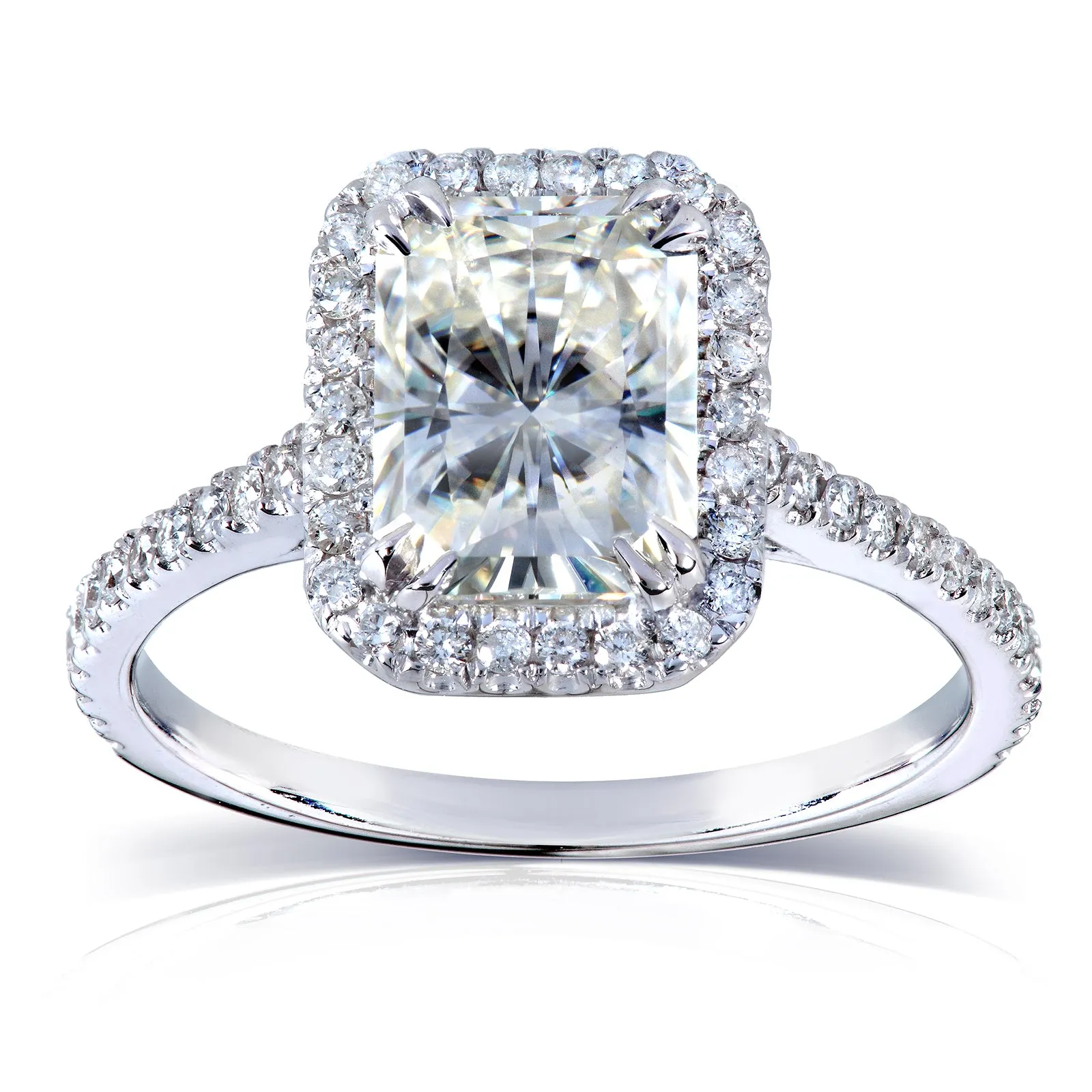 2ct.tw Radiant Moissanite & Diamond Halo