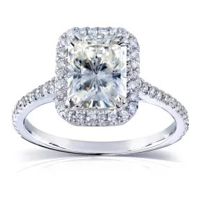 2ct.tw Radiant Moissanite & Diamond Halo