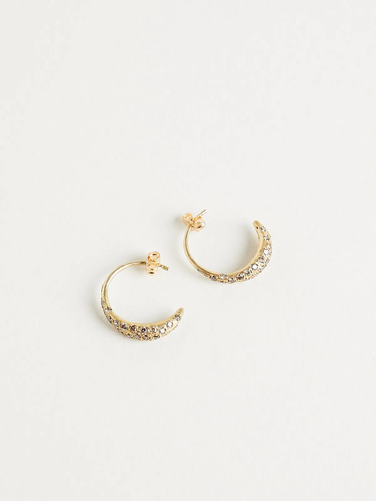 3019 Earrings in 14k Yellow Gold with 70 Brown Diamonds