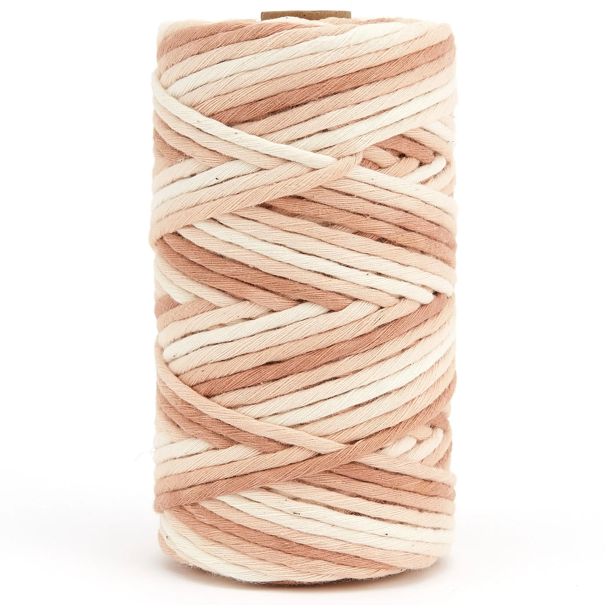 4mm Macrame Cord - Single Twist - Multicolor - Natural Browne and Pink - 100% Soft Cotton - Special Gift - DIY Macrame Projects - 85m/roll