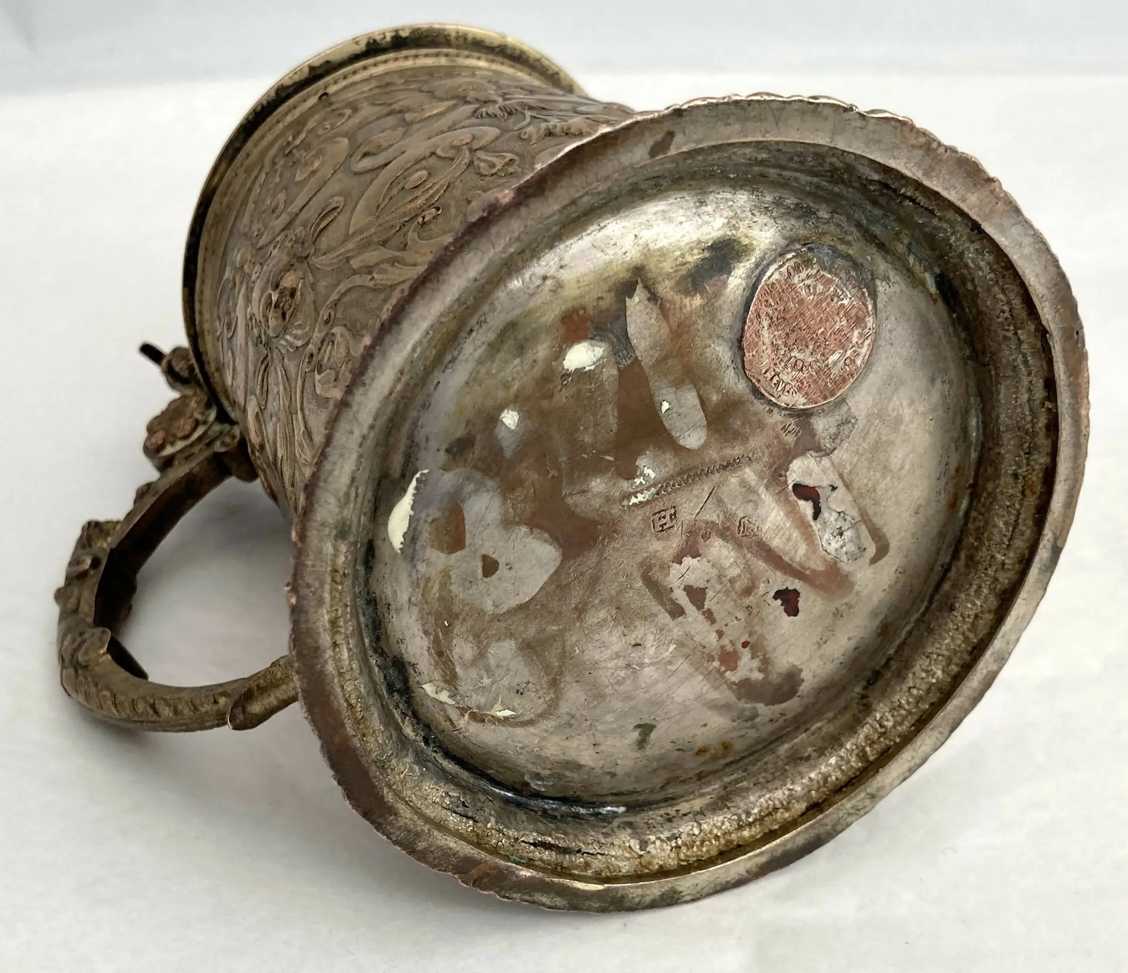 A 19th Century Gilt Copper Electrotype Copy of a 17th Century German Tankard.