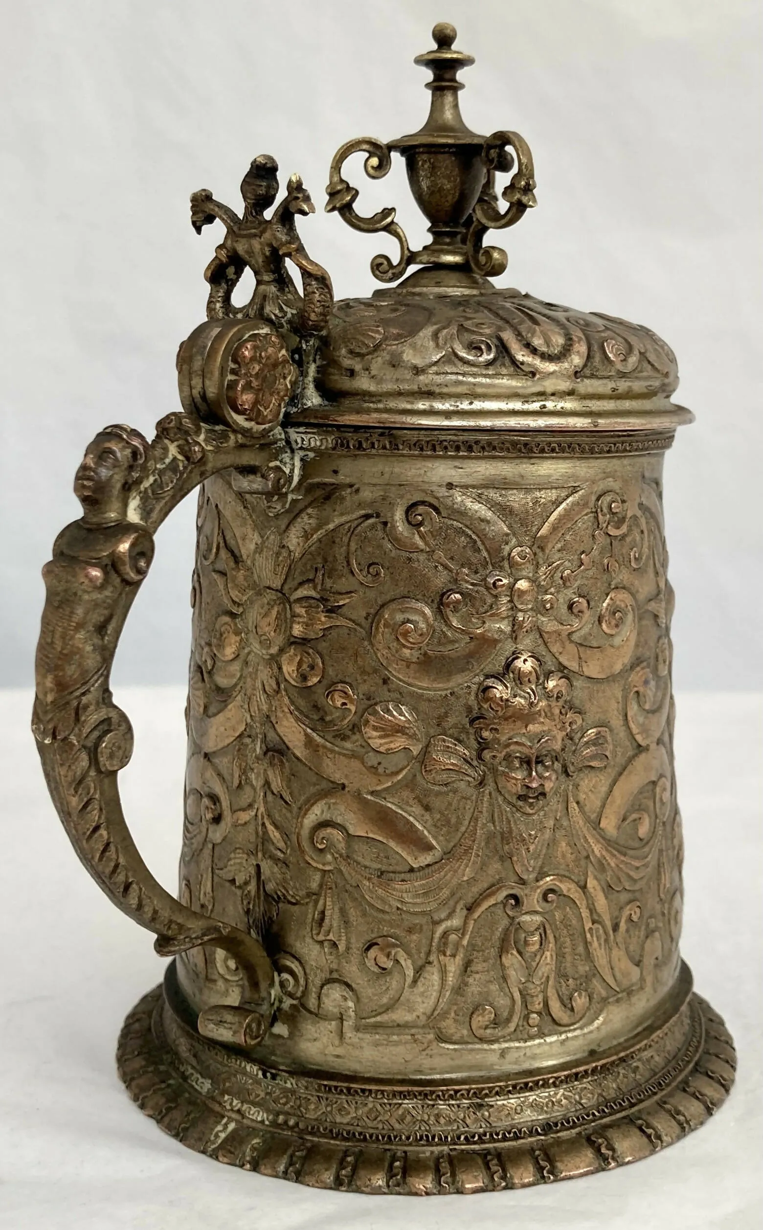 A 19th Century Gilt Copper Electrotype Copy of a 17th Century German Tankard.