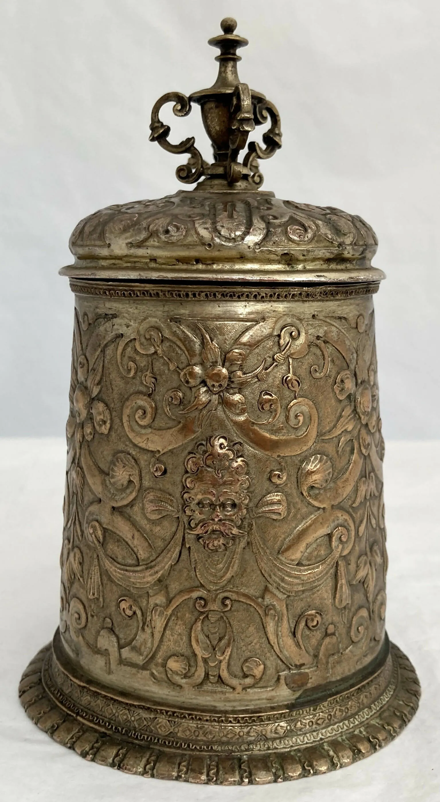 A 19th Century Gilt Copper Electrotype Copy of a 17th Century German Tankard.