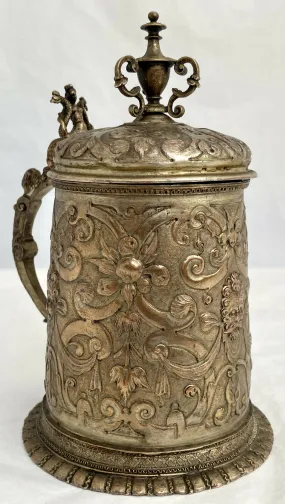 A 19th Century Gilt Copper Electrotype Copy of a 17th Century German Tankard.