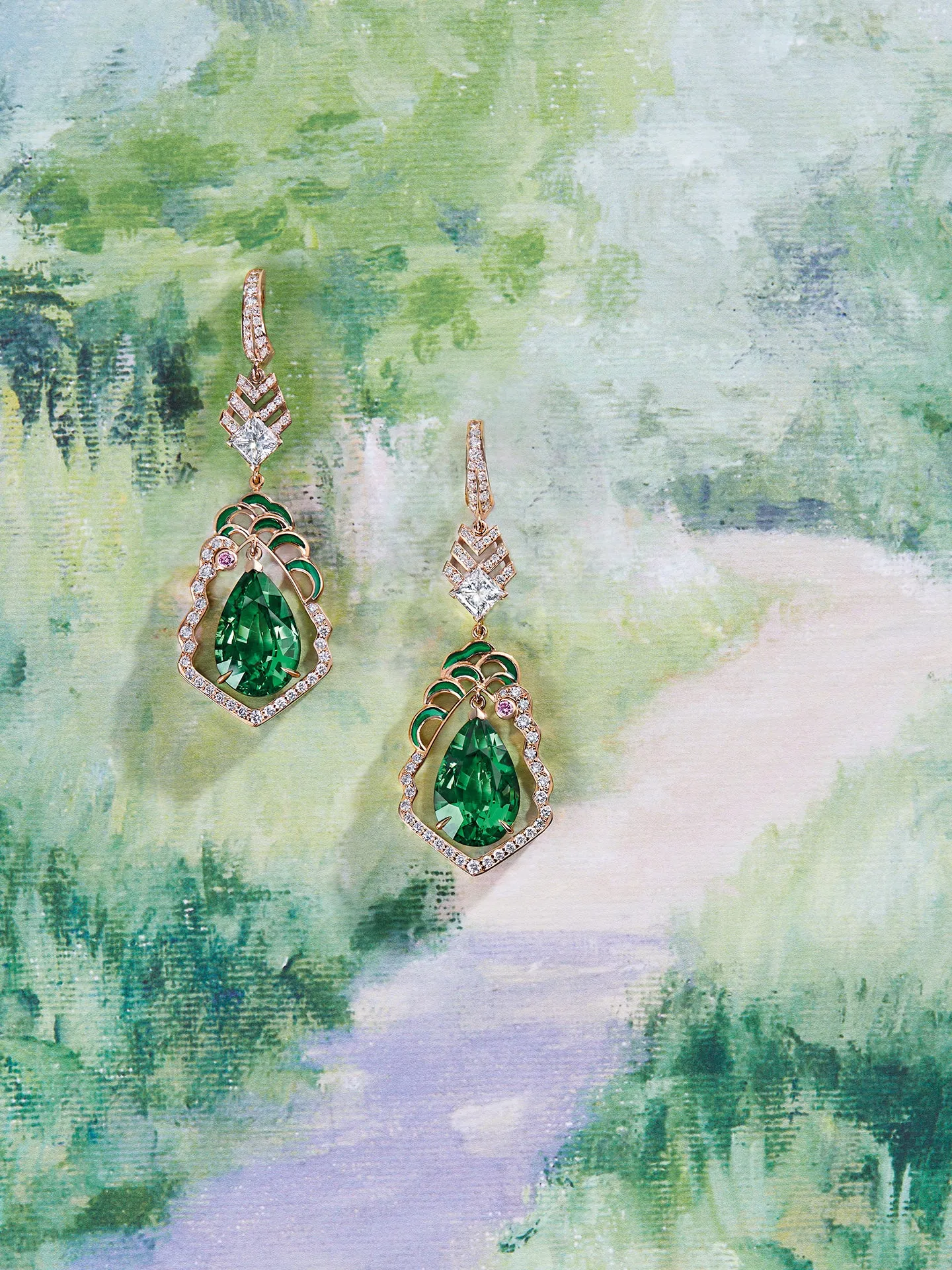 A Family Journey London Royal Parks Tsavorite Rose Gold Earrings