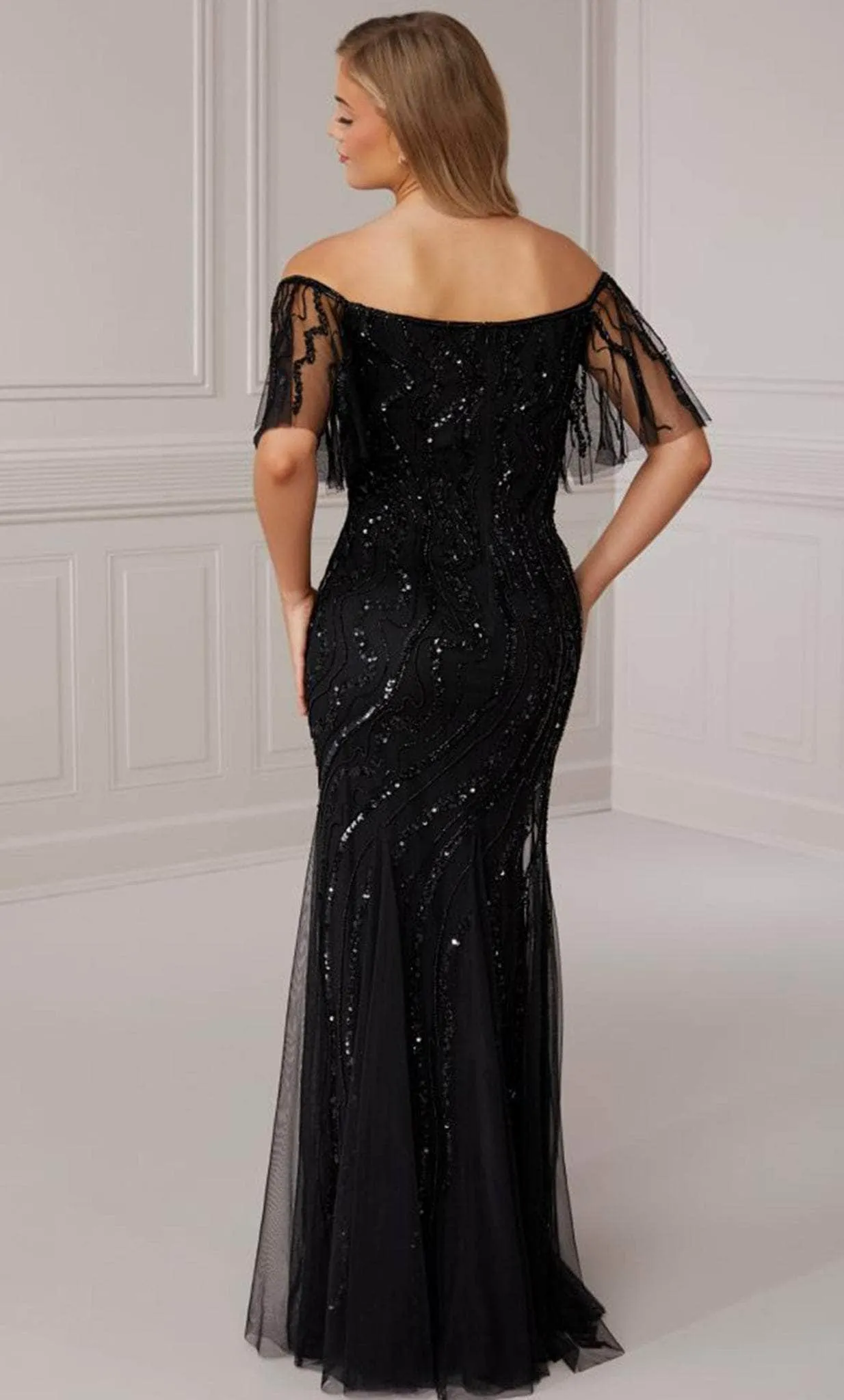 Adrianna Papell Platinum 40422 - Off Shoulder Formal Sheath Gown