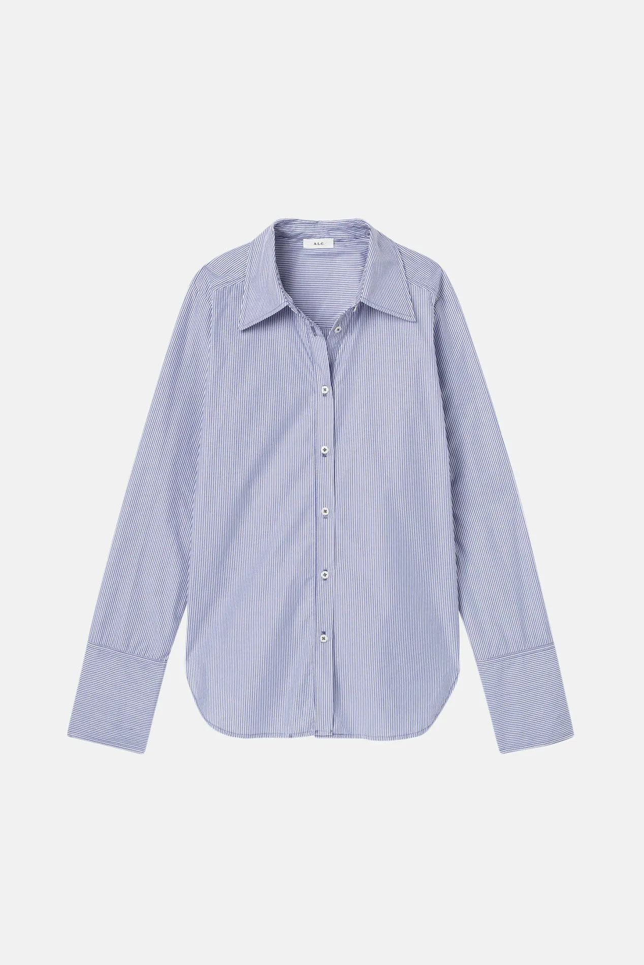 Aiden Striped Cotton Shirt Spring Navy/White