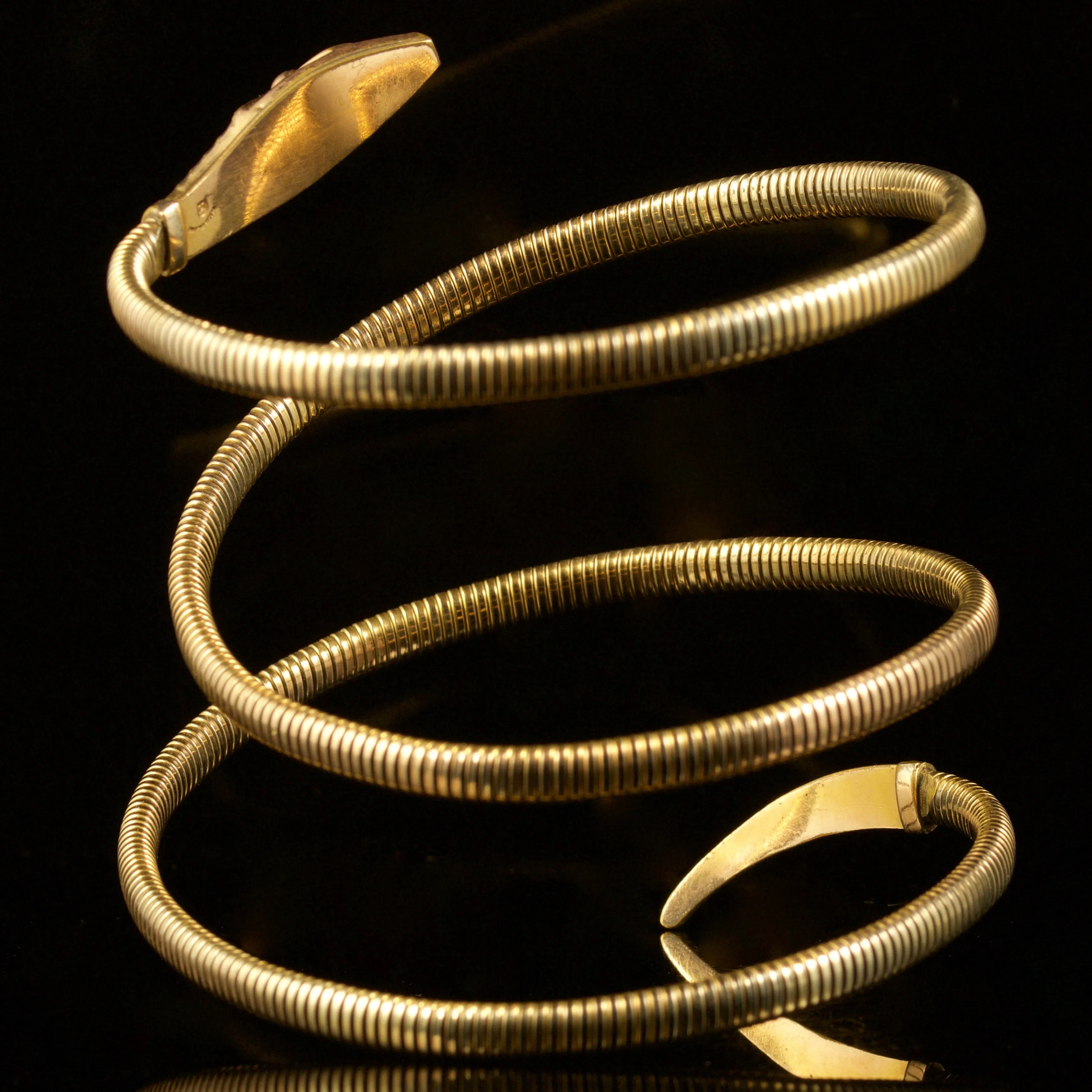 Antique Art Deco Snake Bangle Gold Circa 1920