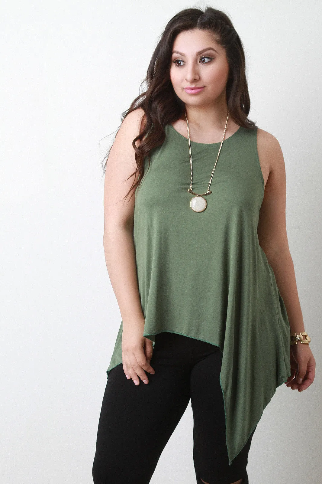 Asymmetrical Hem Sleeveless Top