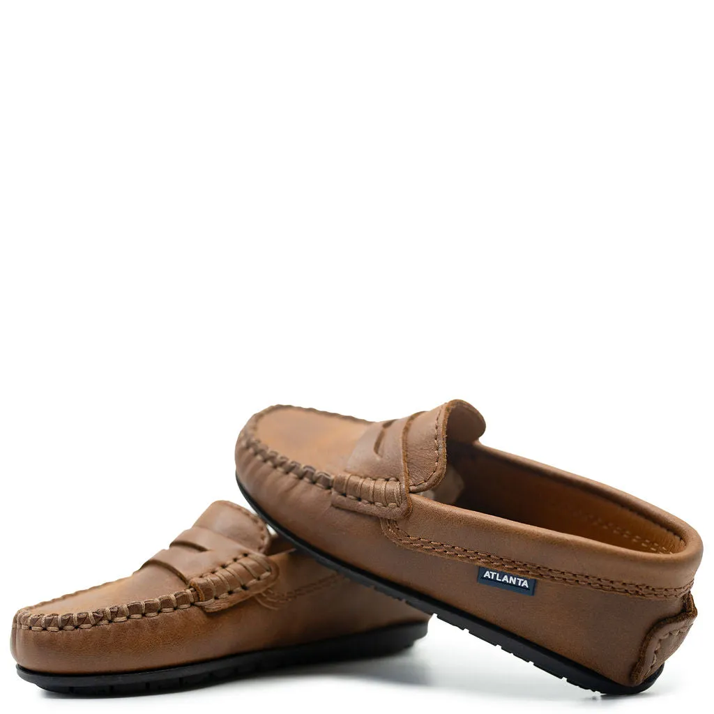 Atlanta Mocassin Vintage Camel Penny Loafer