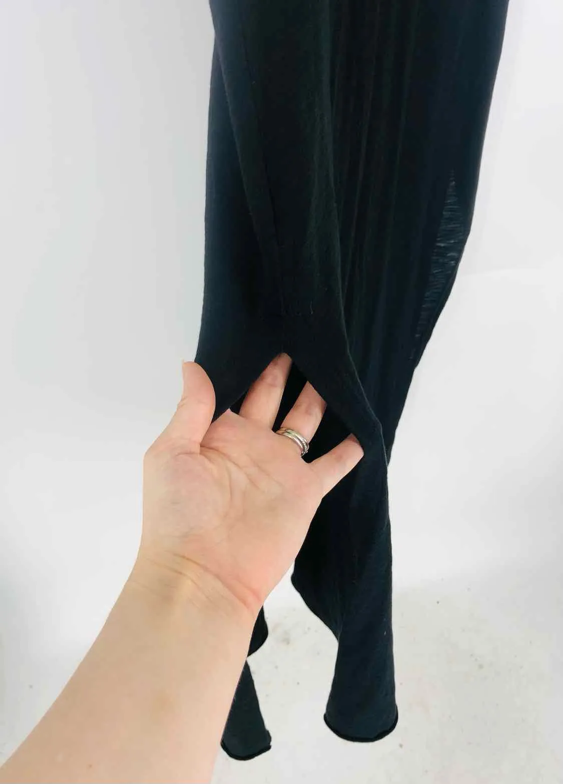 ATM Size S Black Solid Maxi Designer Dress