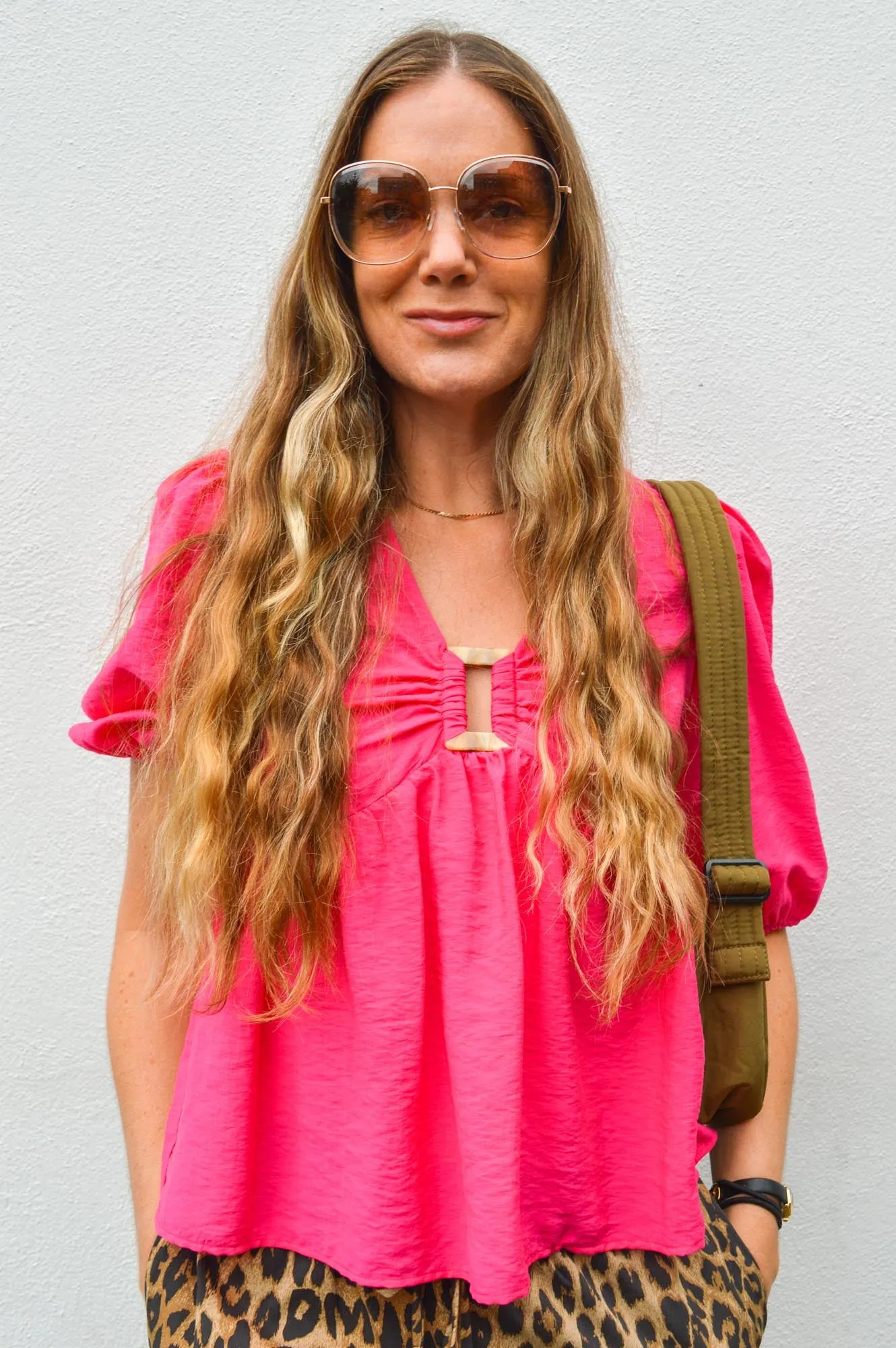 Ba&sh Locky Fuchsia Top