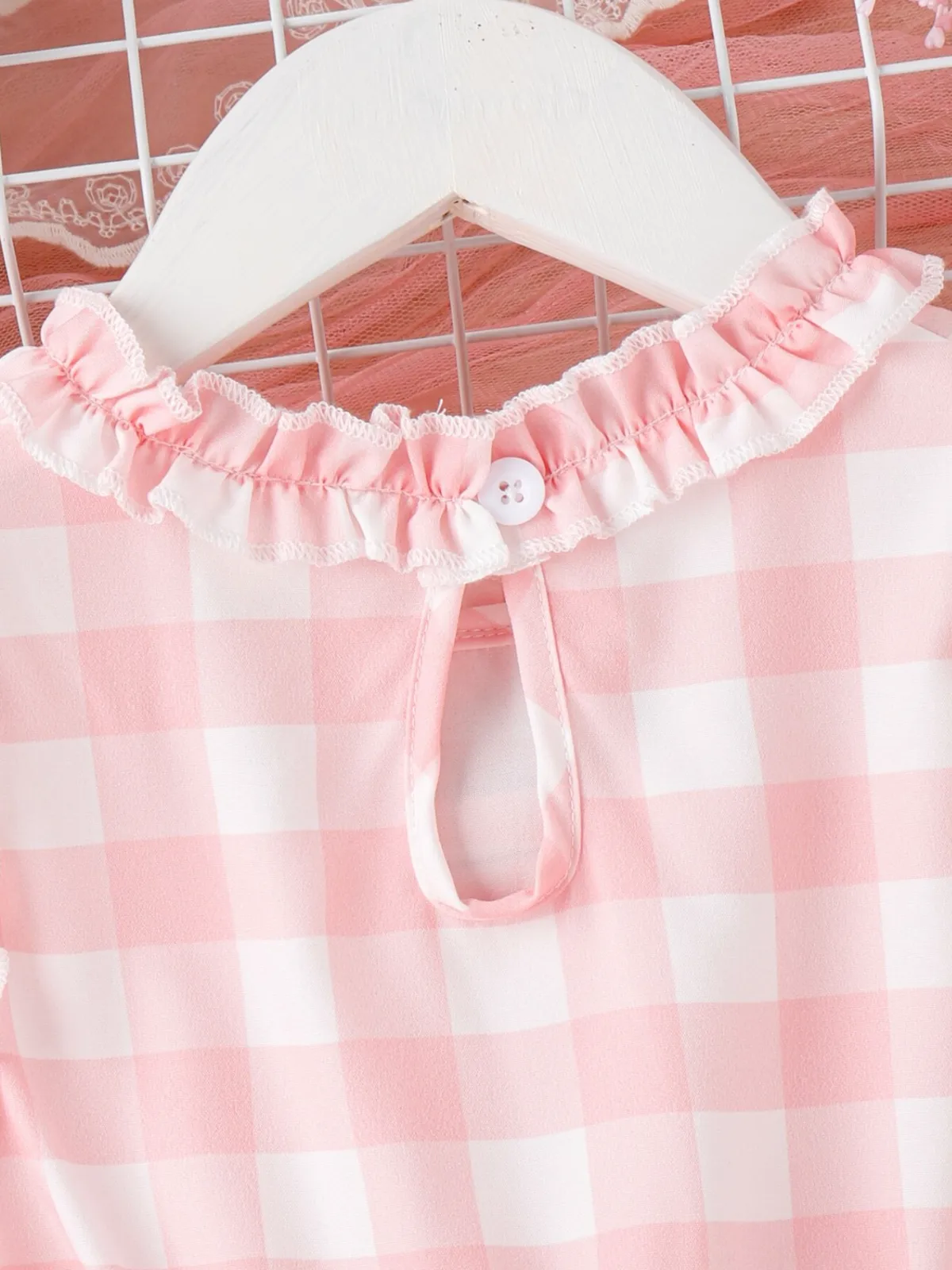 Baby Doll Ruffled Pink Gingham Dress