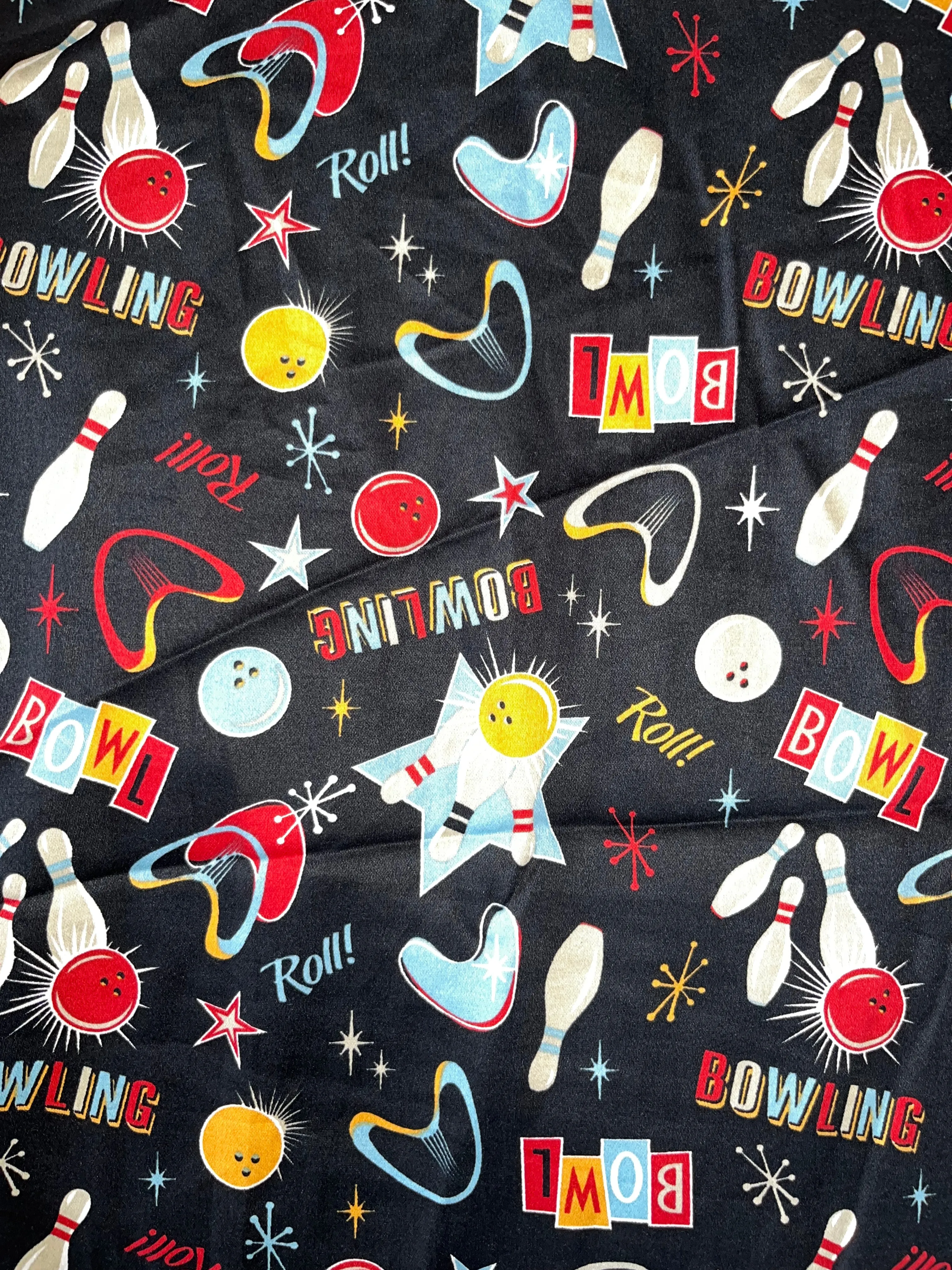 Banned Let's Go Bowling Swing Skirt Retro Atomic Print