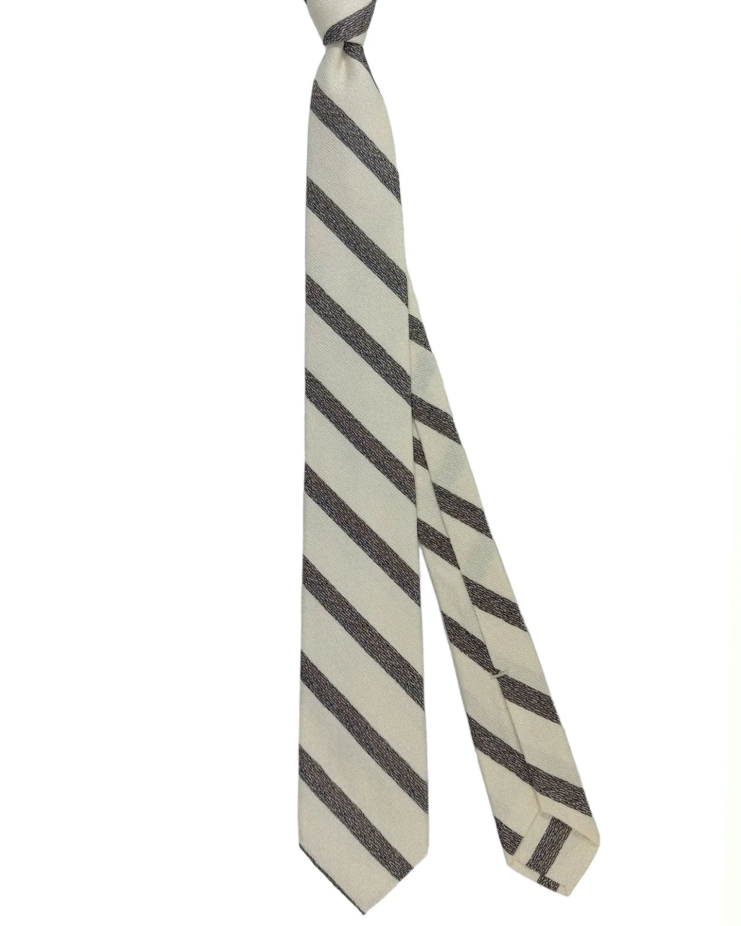 Barba Sevenfold Tie White Brown Gray Stripes Design FINAL SALE