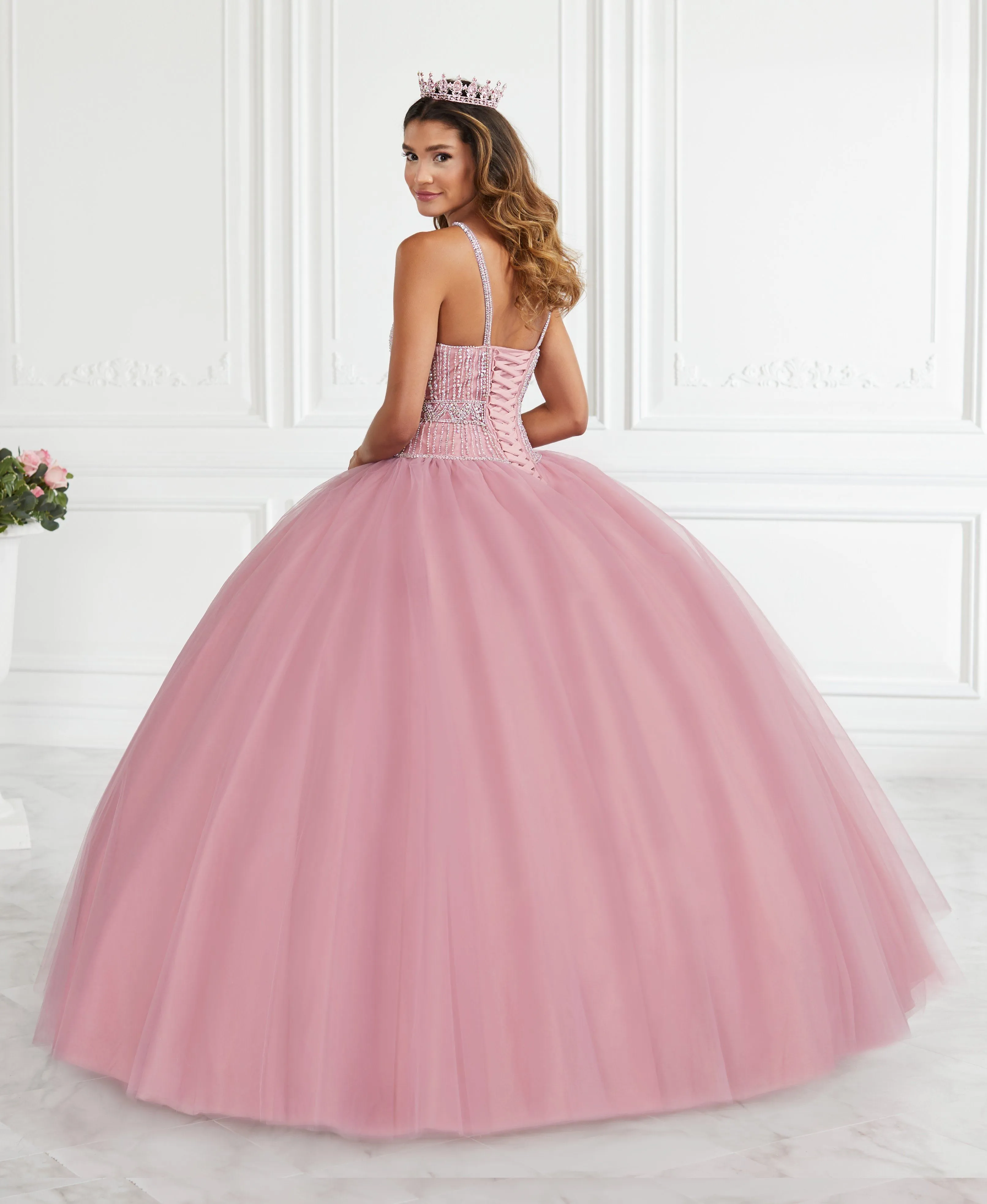 Beaded Halter Quinceanera Dress by Fiesta Gowns 56391