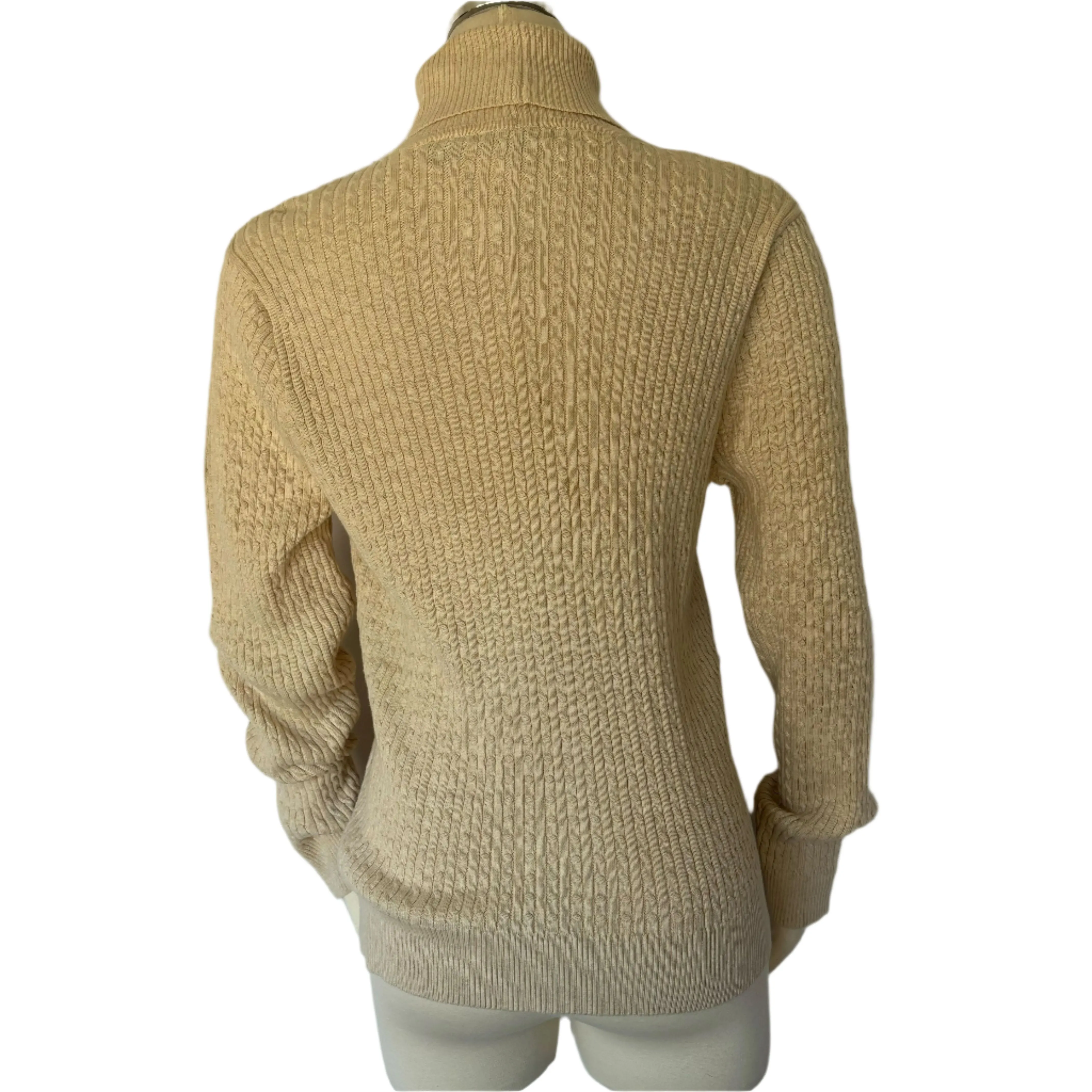 Beige Knitted Turtle Neck Sweater