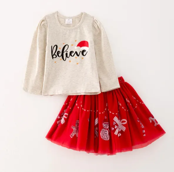 BELIEVE TOP & TUTU SKIRT SET