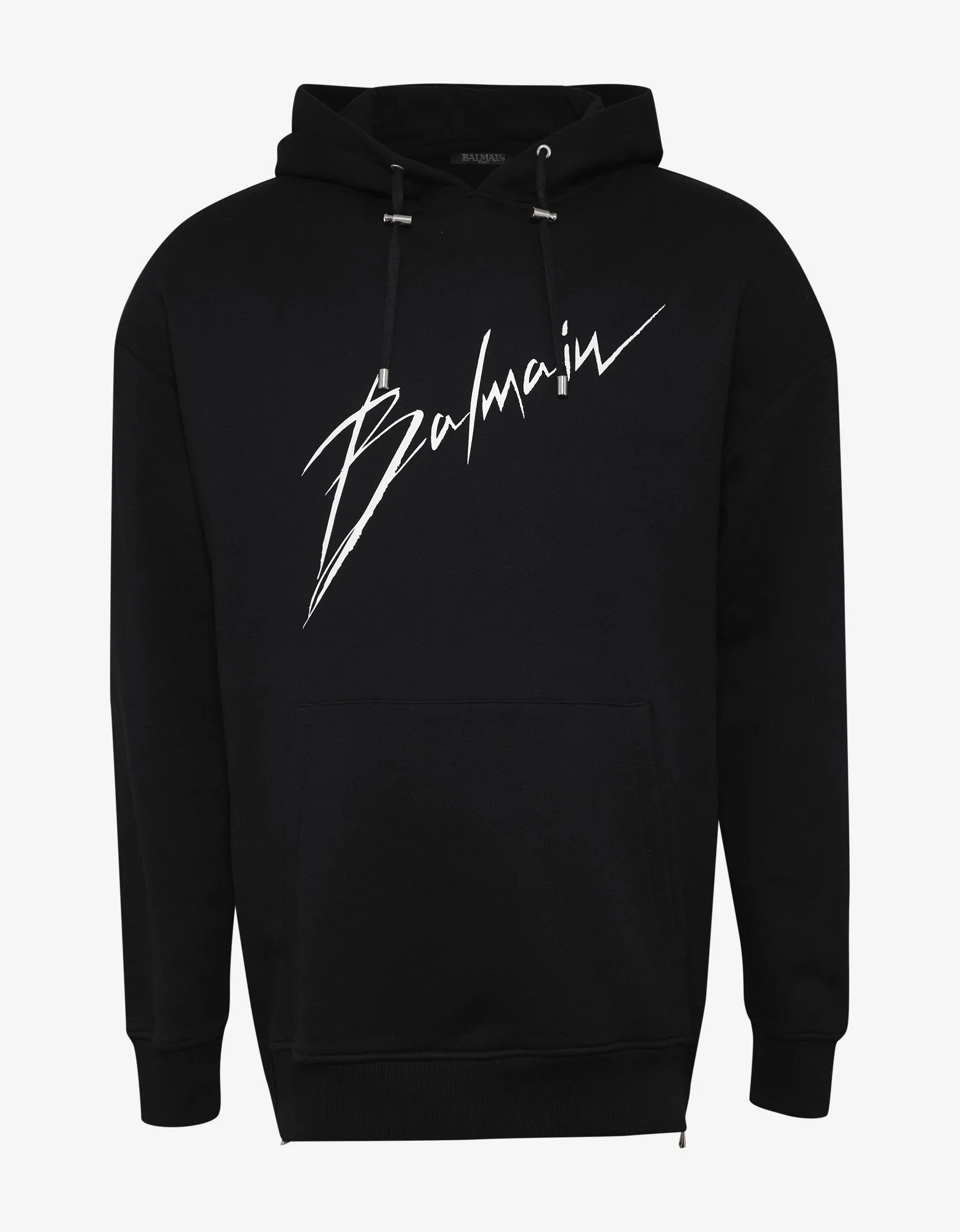 Black Balmain Signature Logo Hoodie