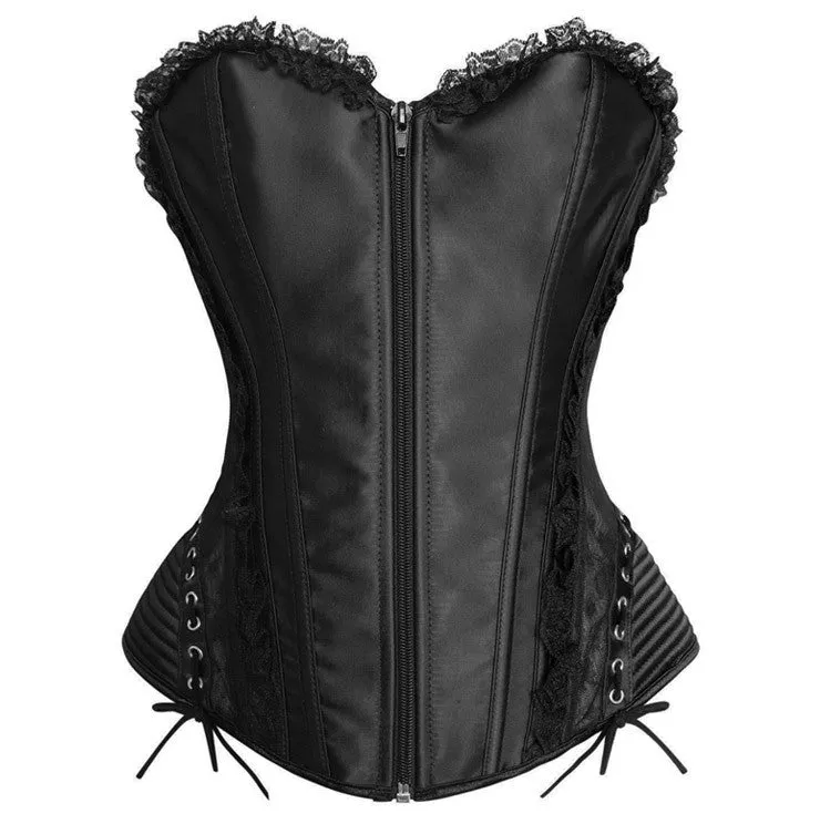 Black Hip and Zip Detail Corset