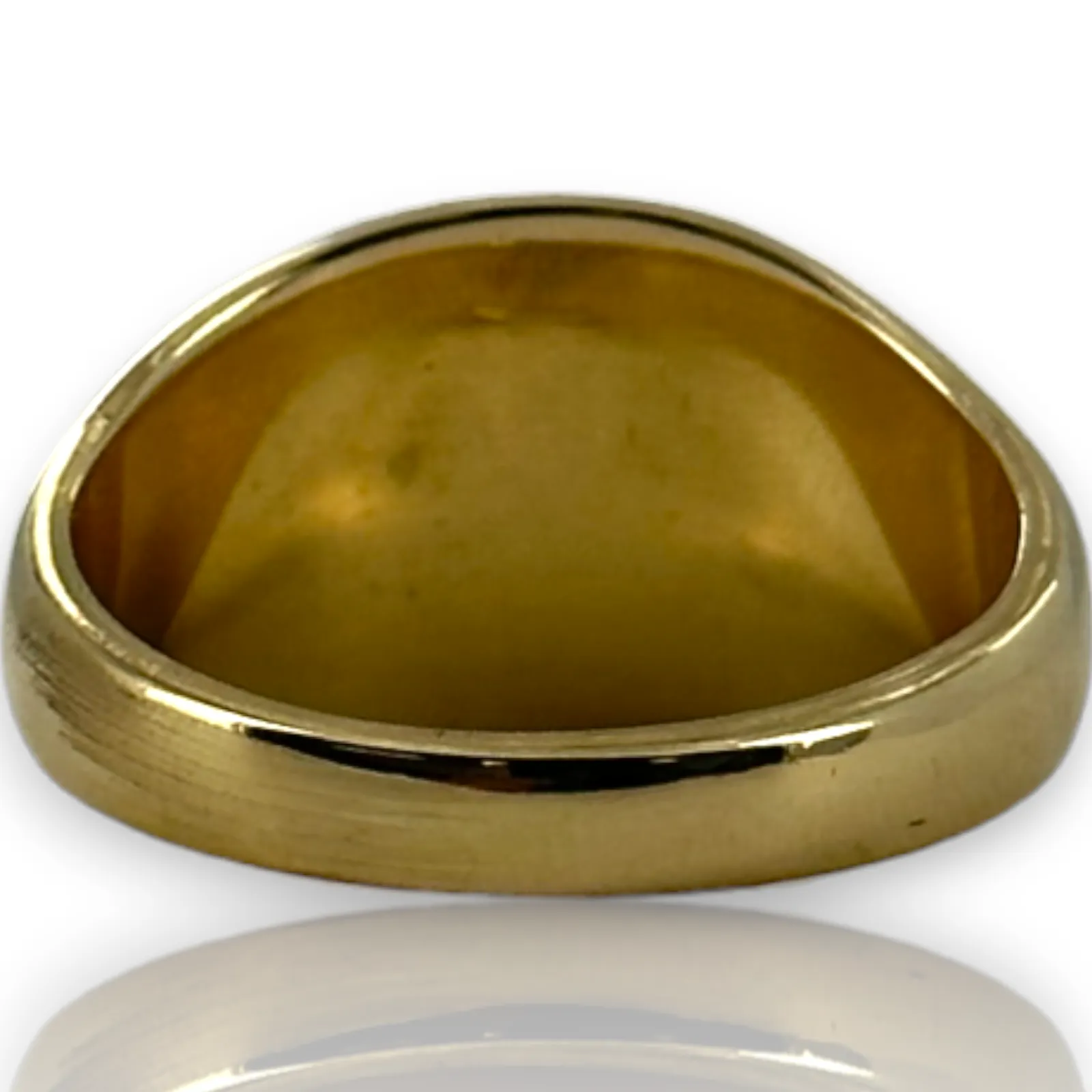 Blank Signet 14kt 585 Yellow Gold Oval Satin Ring Size 7.5