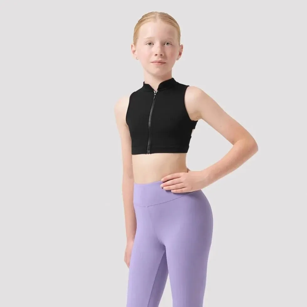 Bloch Calista Zip Front Crop Top -Black