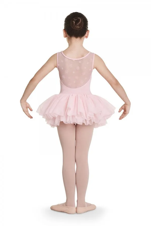 Bloch Child Floral Flock Mesh Back Tank Tutu - CL8785