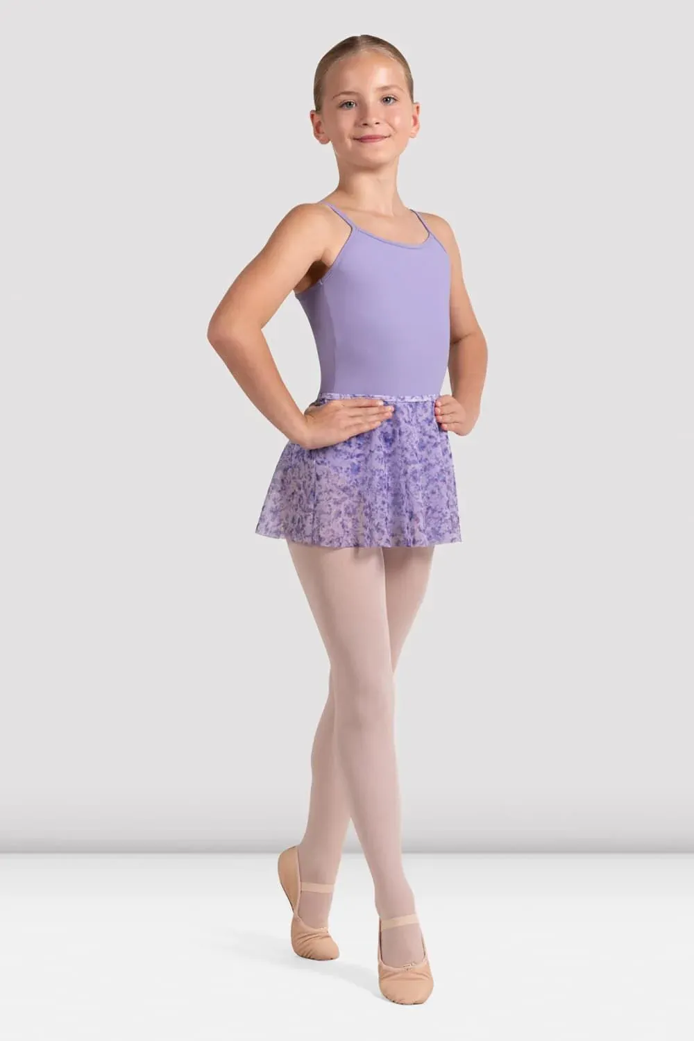 Bloch Floral Mesh Skirt -Childs - Lilac Haze