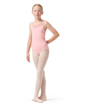 Bloch Hannah Scoop Mesh Neck Rose Vine Tank Leotard - CL0535 Girls