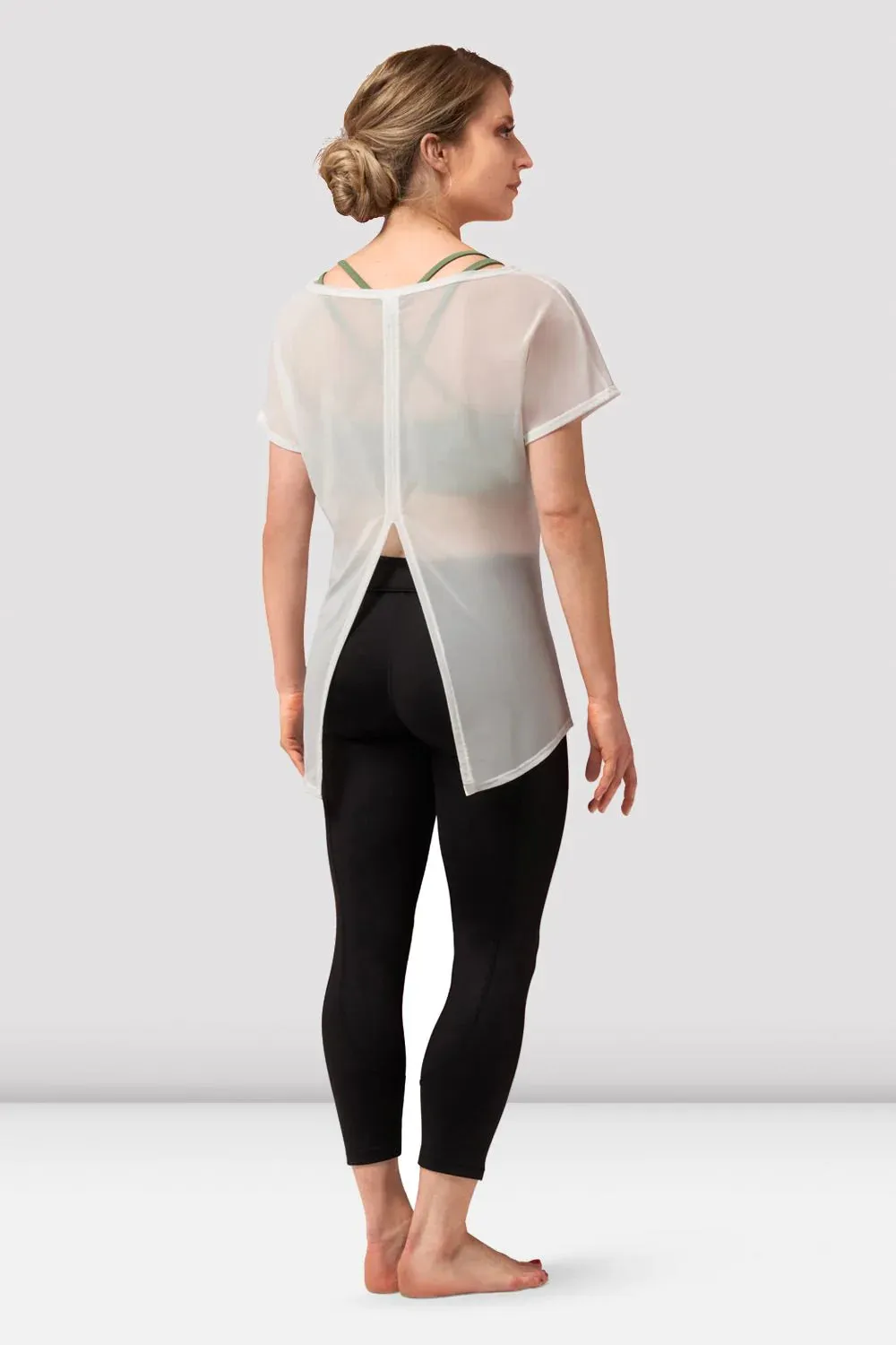 Bloch Haylee Mesh Tie Back Over Tee - White