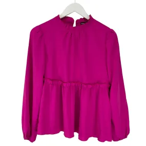 Blouse Long Sleeve By Shein In Pink, Size: S