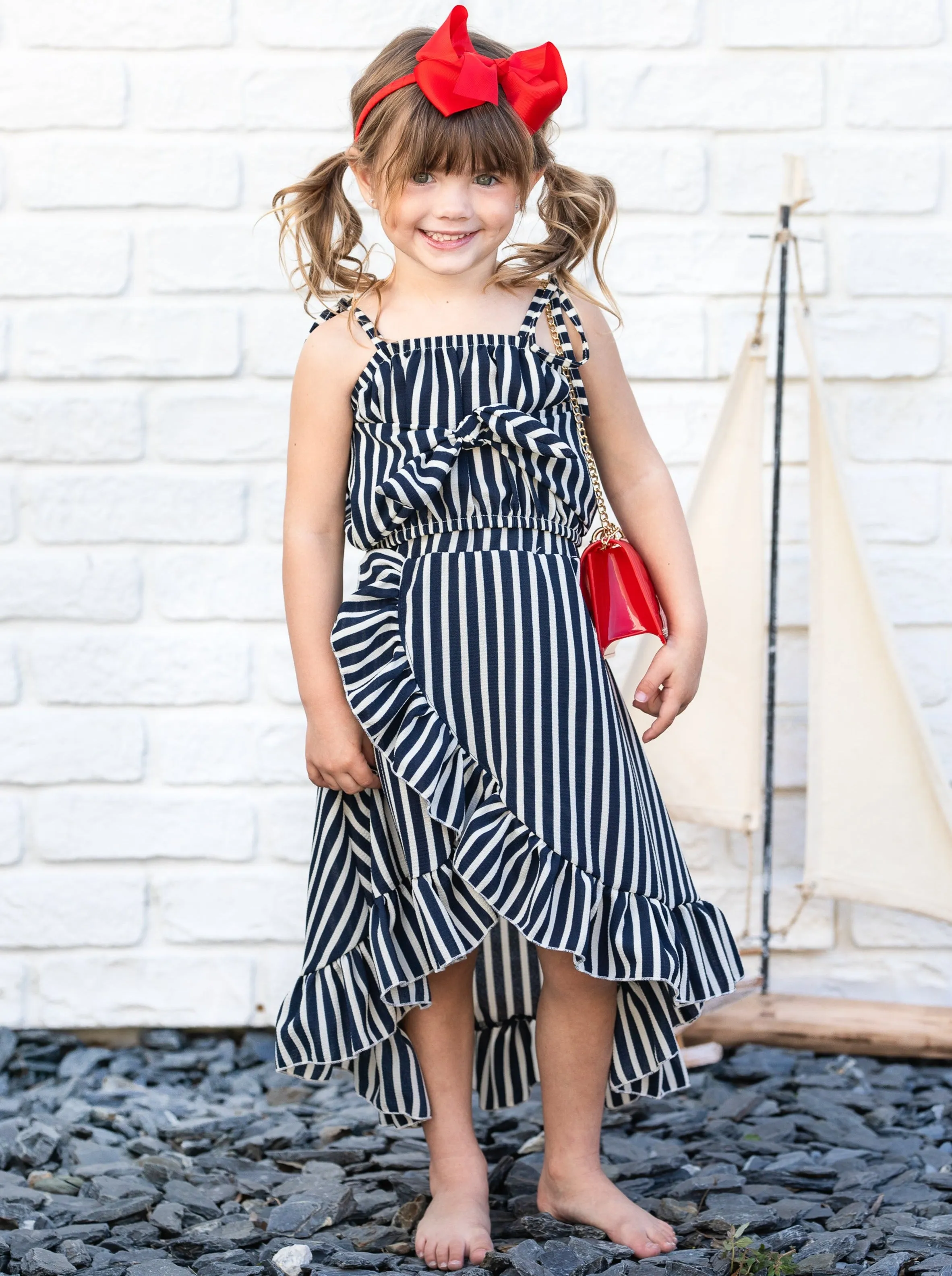 Boho Stripes Wrap Skirt Set