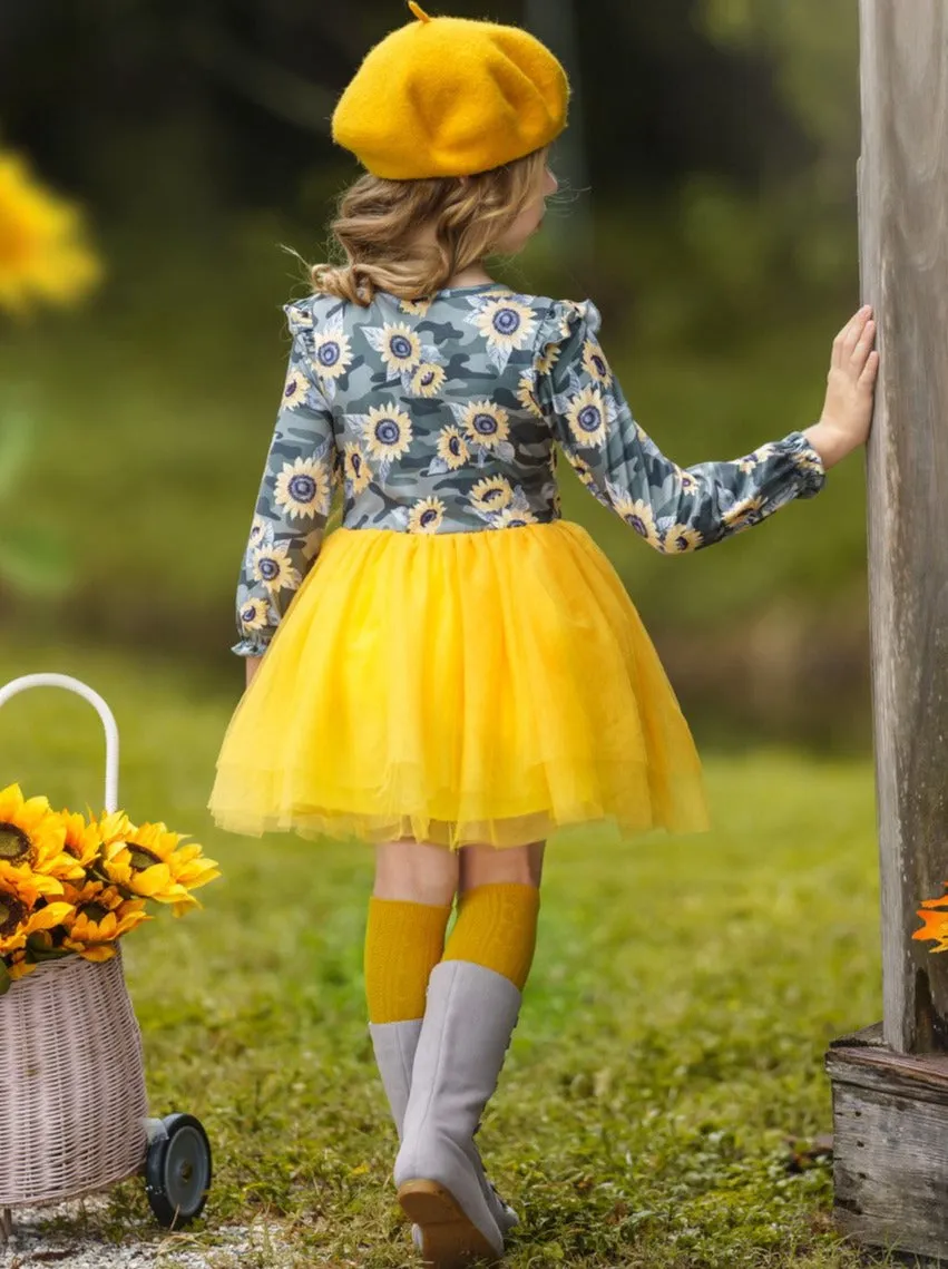 Bright As A Sunflower Ruffle Tutu Dress