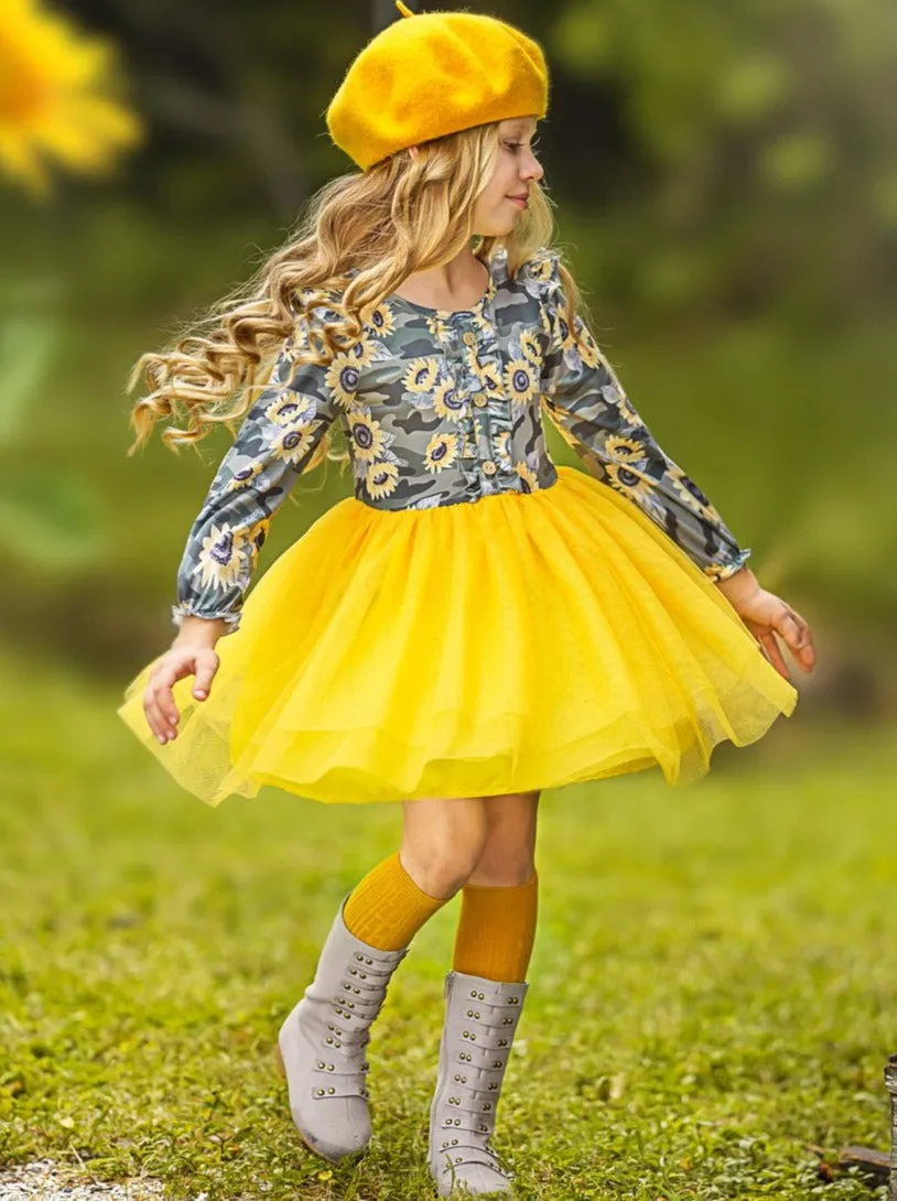 Bright As A Sunflower Ruffle Tutu Dress