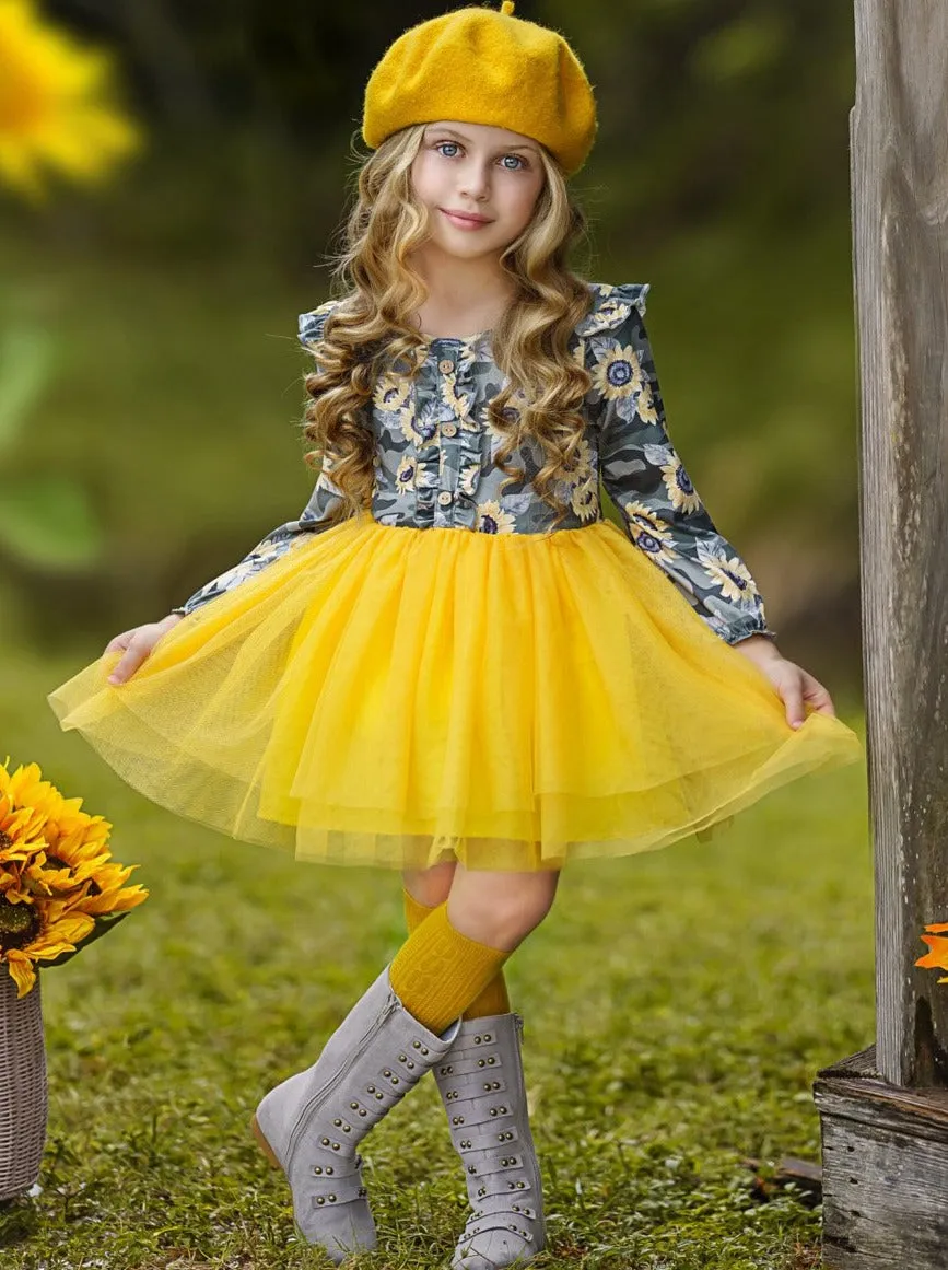 Bright As A Sunflower Ruffle Tutu Dress