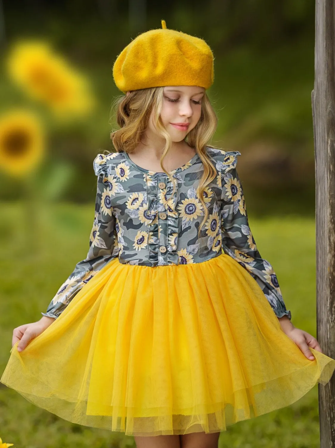 Bright As A Sunflower Ruffle Tutu Dress