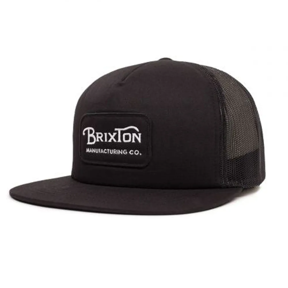 Brixton Grade Mesh Snapback Cap Black Black