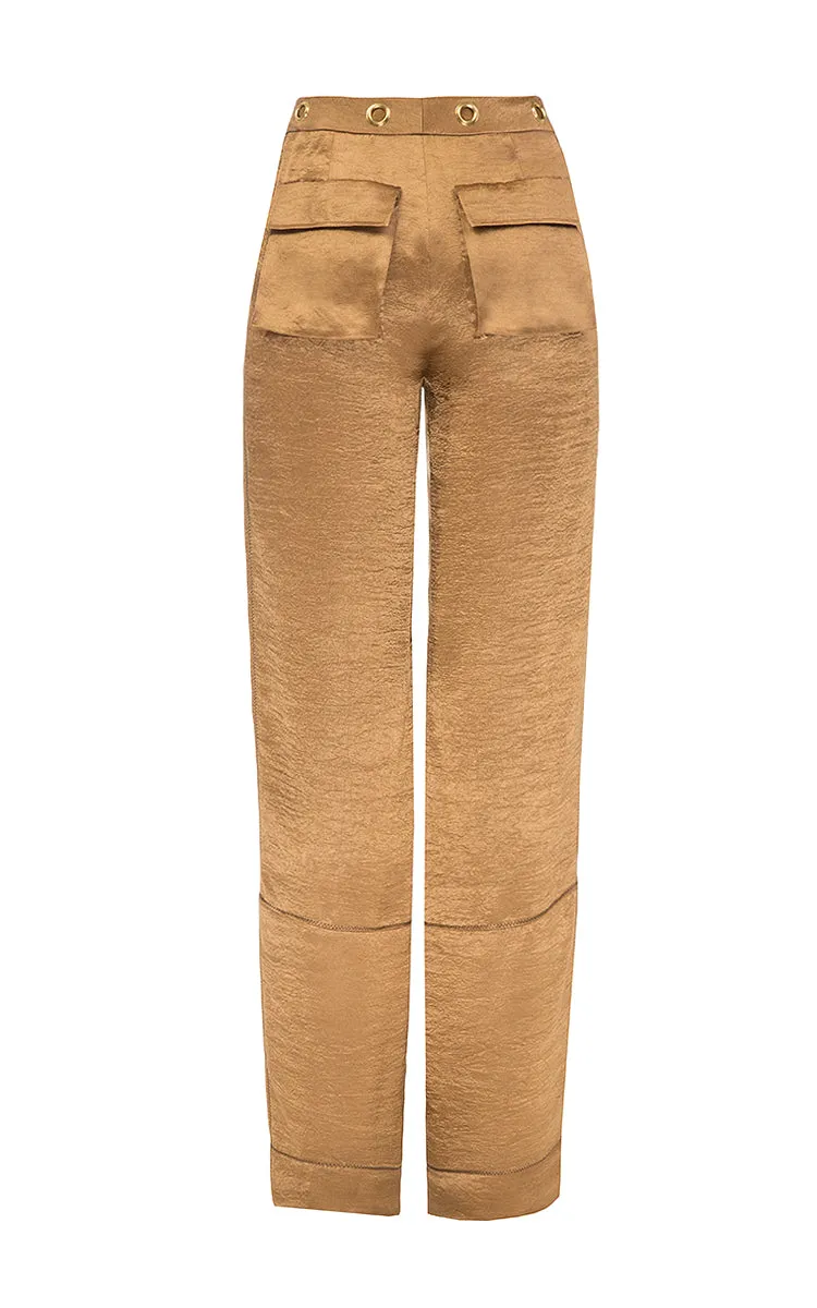 Brown pants with eyelets