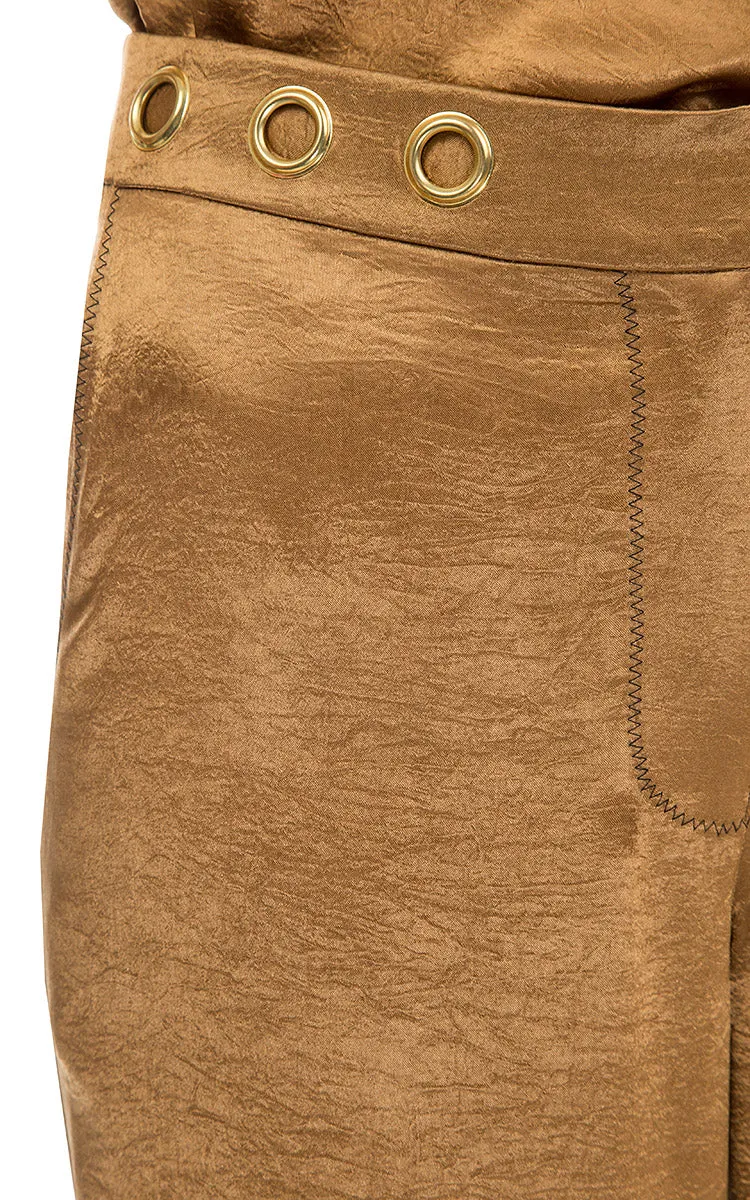 Brown pants with eyelets