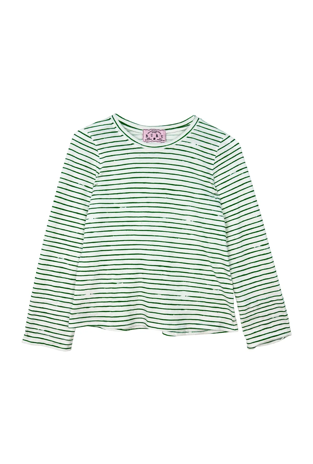 Brushstroke Crew Neck Tee - Green Stripe