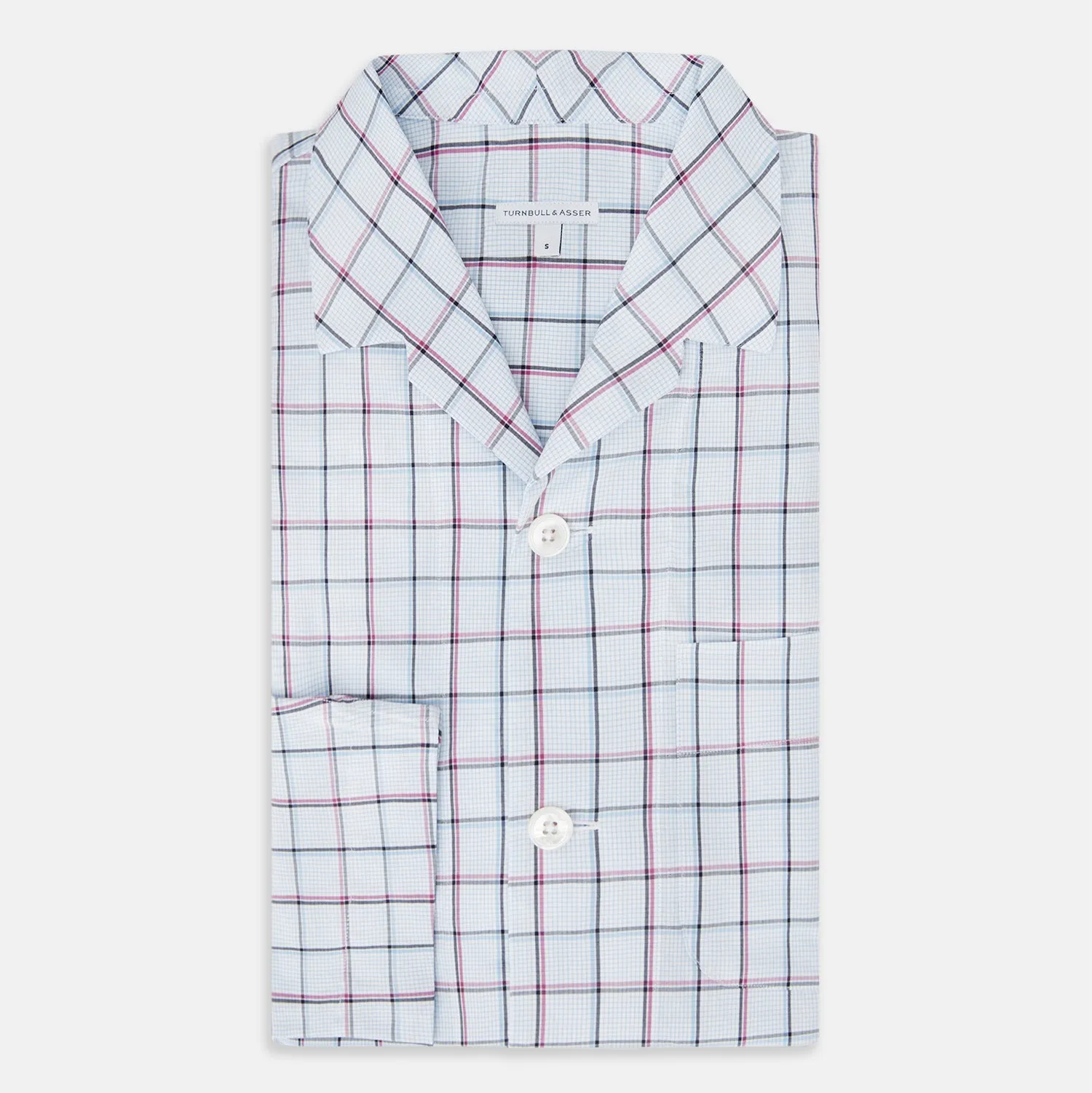 Burgundy and Blue Check Pyjama Shirt