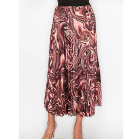 Burgundy Marble Skirt