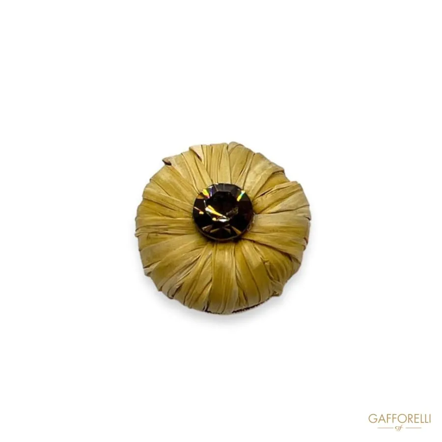 Button with Raffia and Rhinestones- Art. H359 - Gafforelli Srl