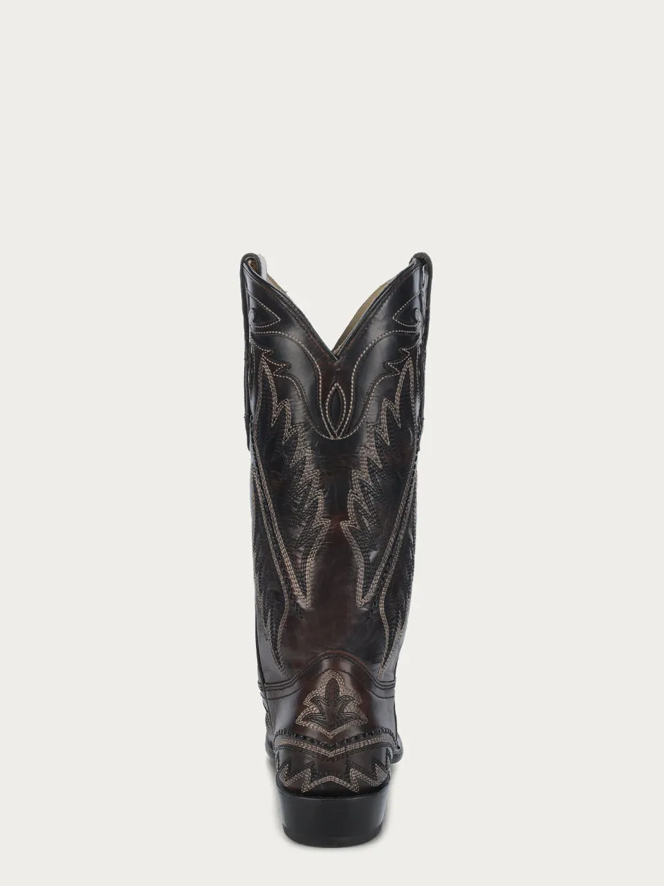 C4150 - MEN'S WOVEN DETAIL WITH EMBROIDERY BROWN SNIP TOE COWBOY BOOT