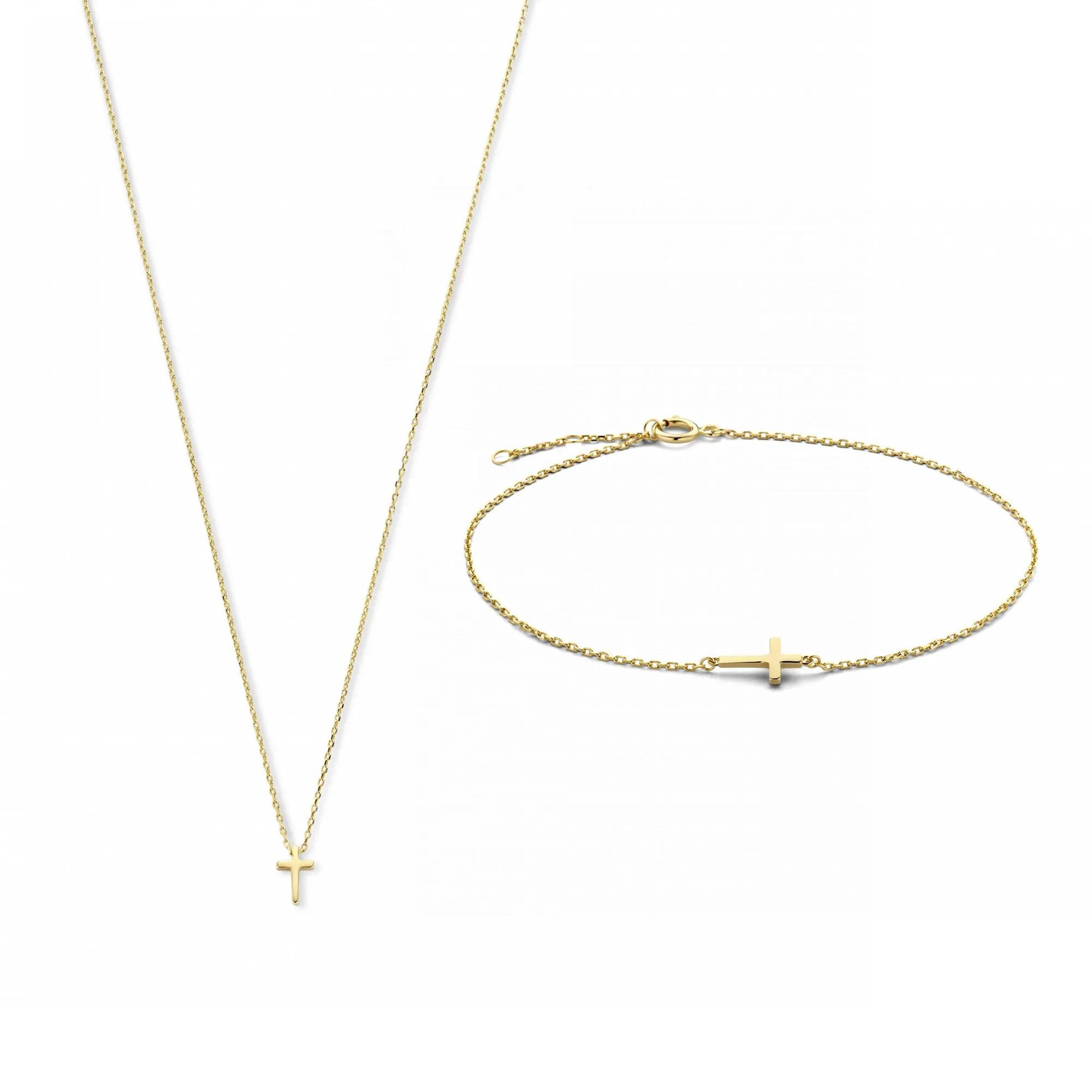 Cadeau d'Isabel 14 karat gold necklace and bracelet gift set