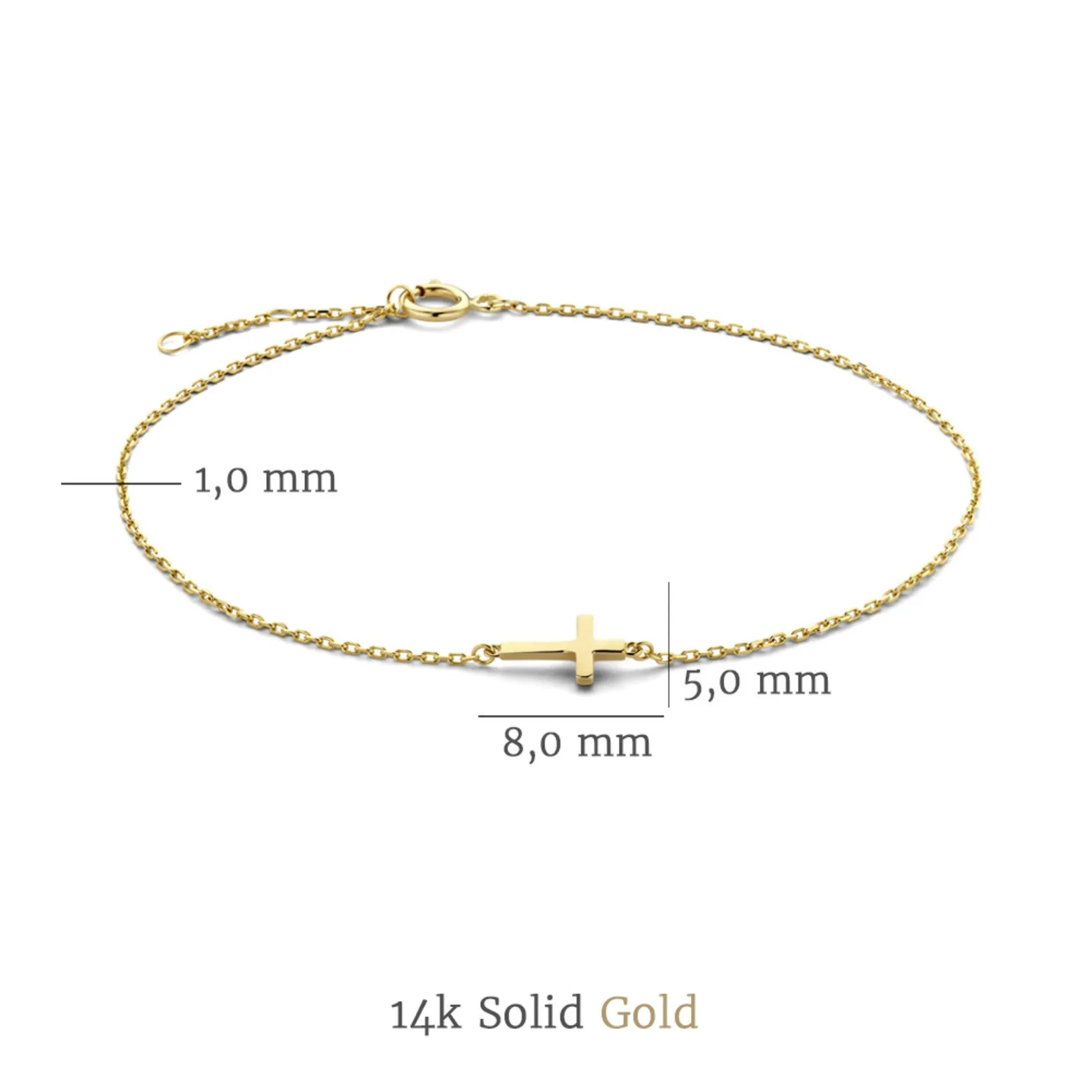 Cadeau d'Isabel 14 karat gold necklace and bracelet gift set