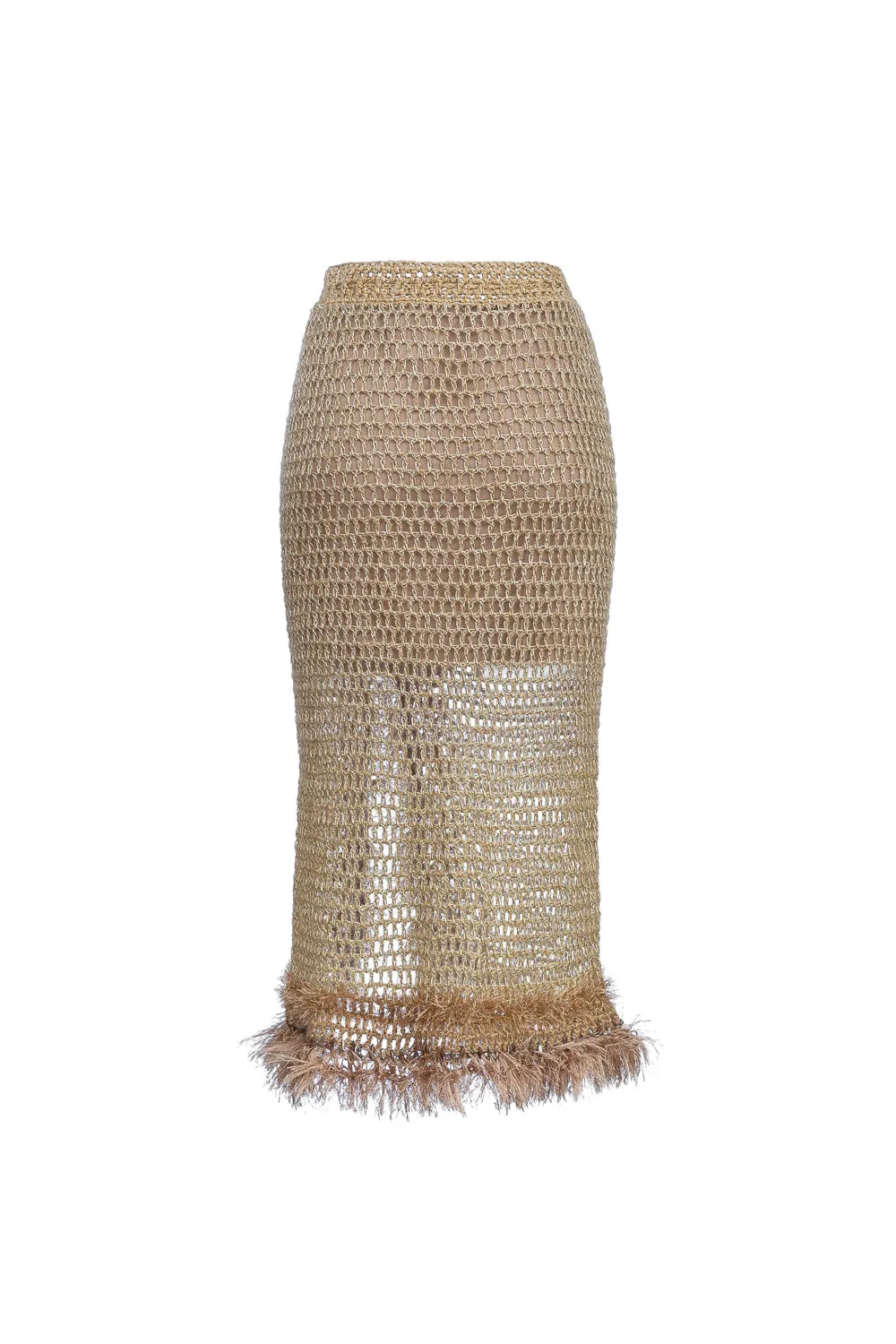 Camel Handmade Knit Skirt