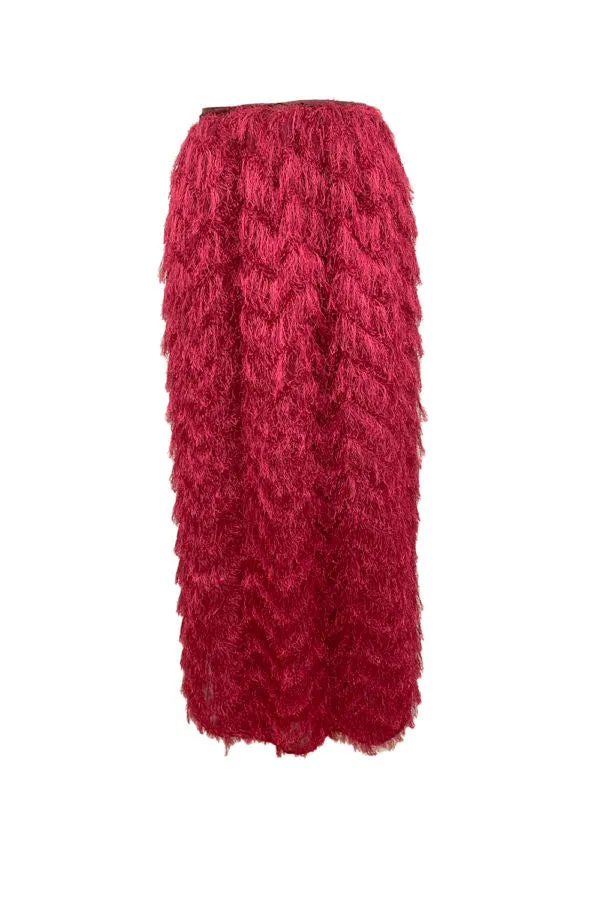 CANACO | Fringe Wrap Skirt