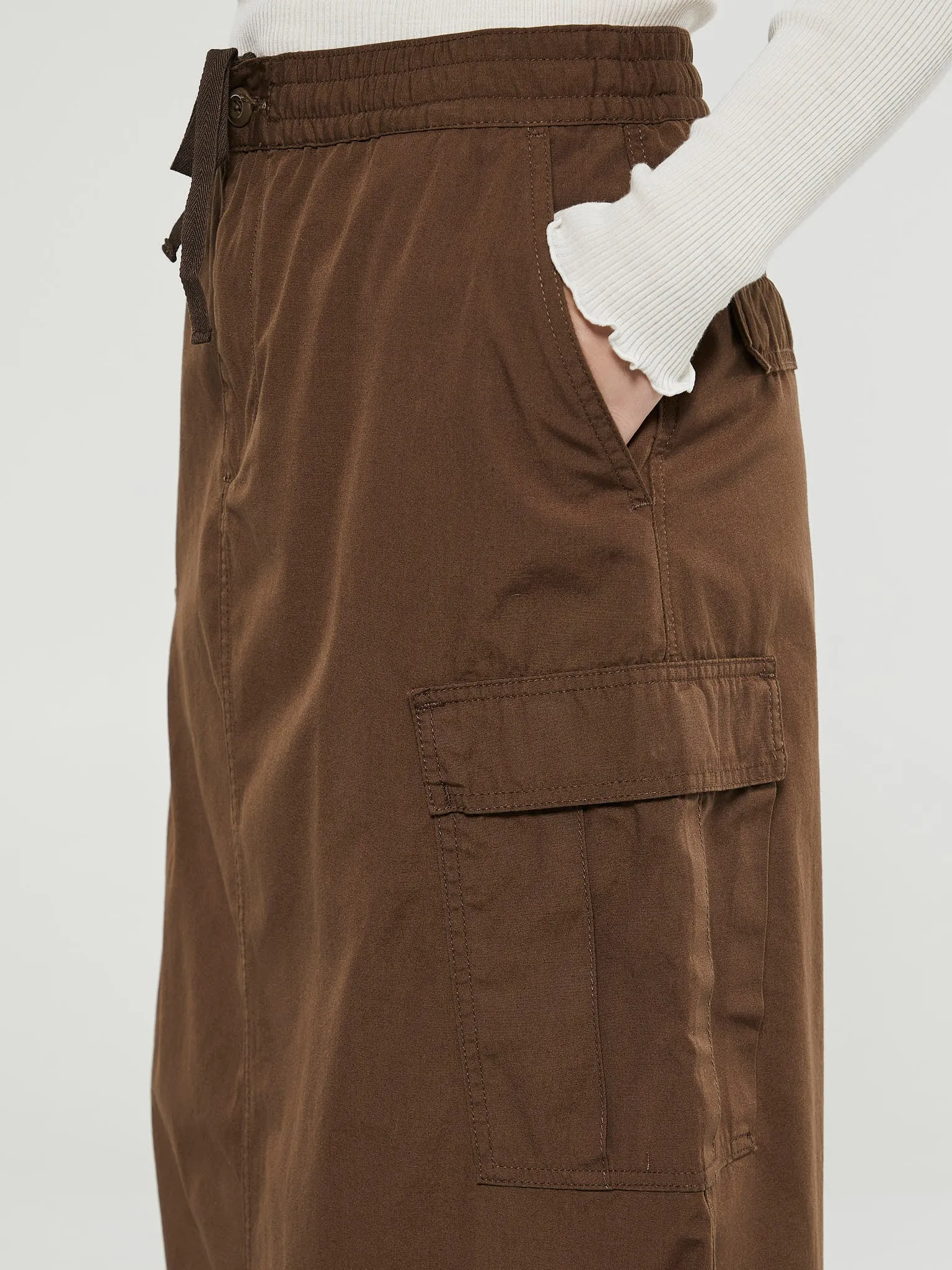 Cargo Skirt in Chocolate Rinsed